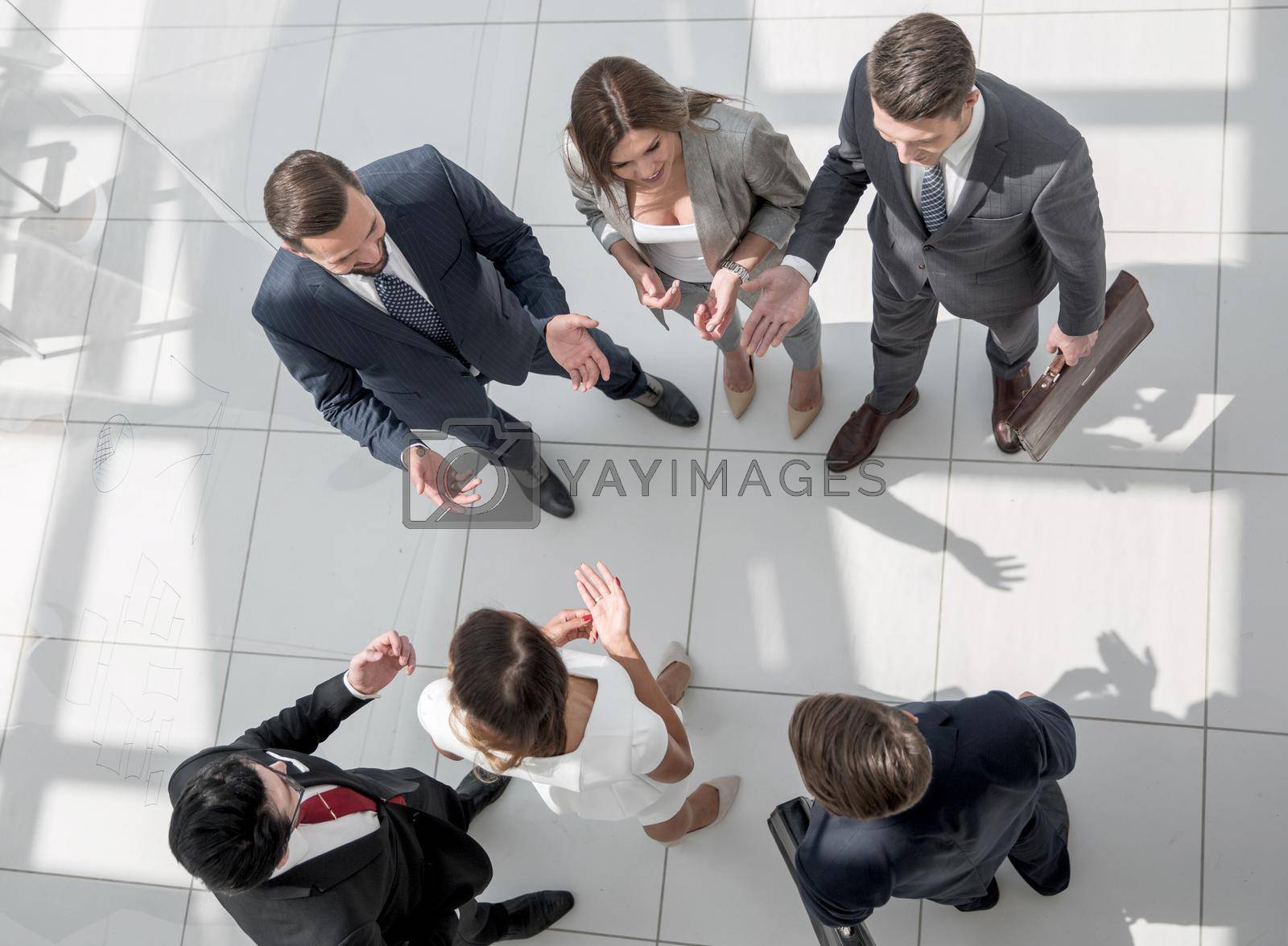 Royalty free image of top view. employees discussing important issue by asdf