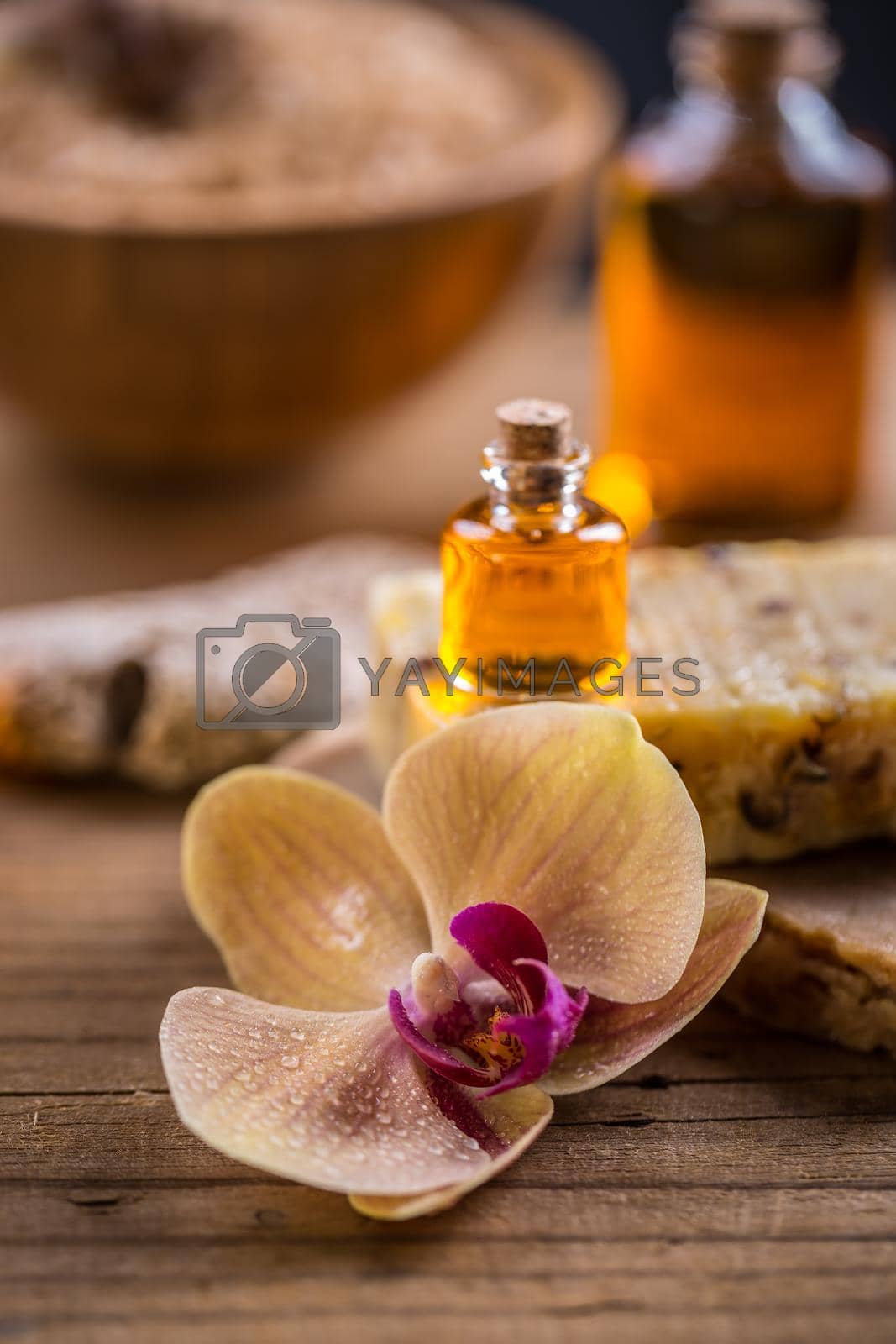 Spa essential oil for aromatherapy treatment