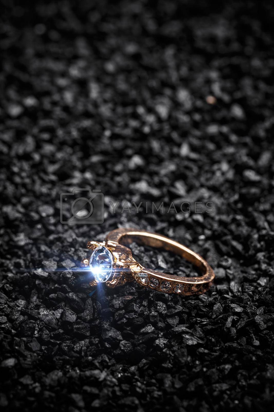 Royalty free image of Ring decorated with crystal by grafvision