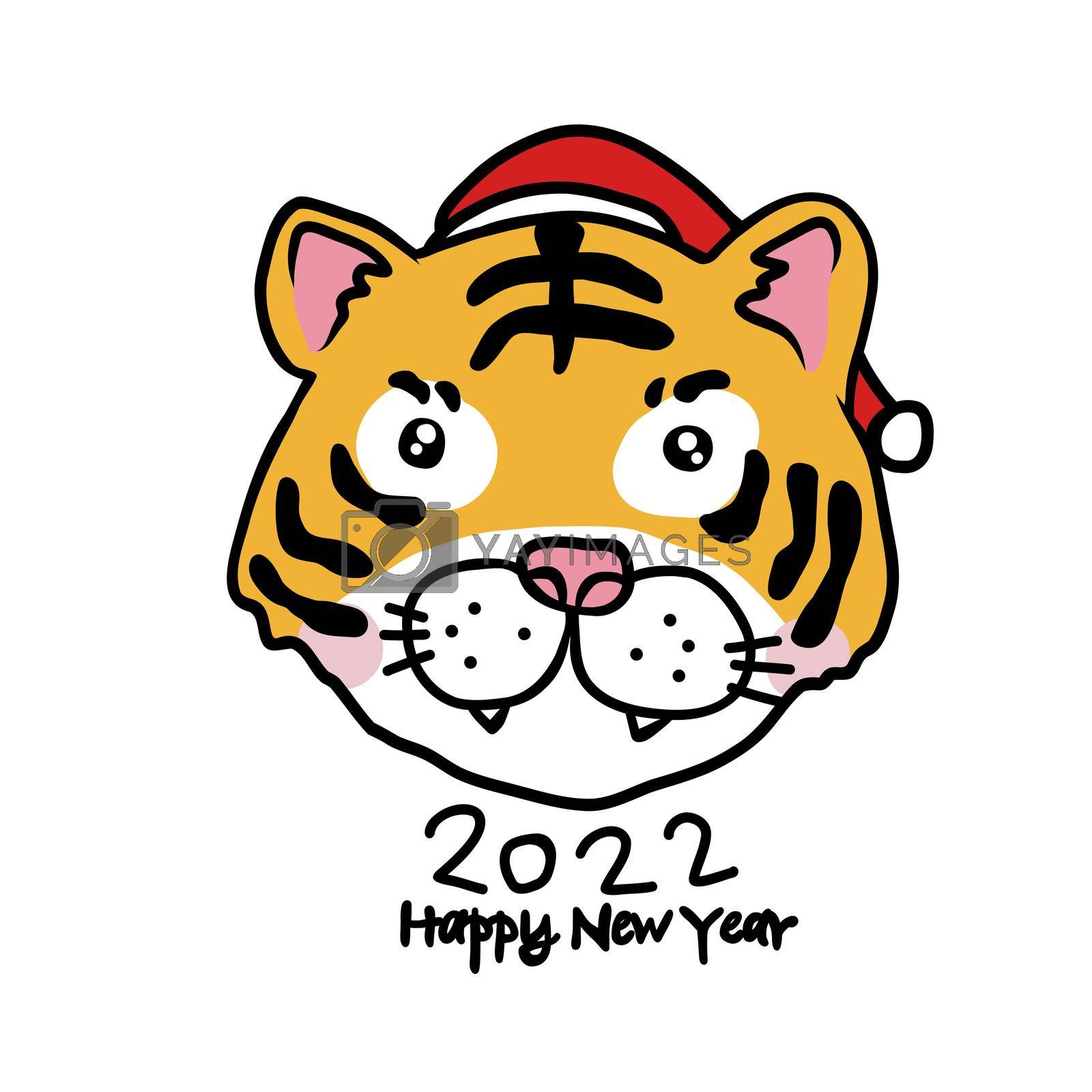 Royalty free image of 2022 Chinese New Year , Year of Tiger cartoon vector illustration by Yoopho