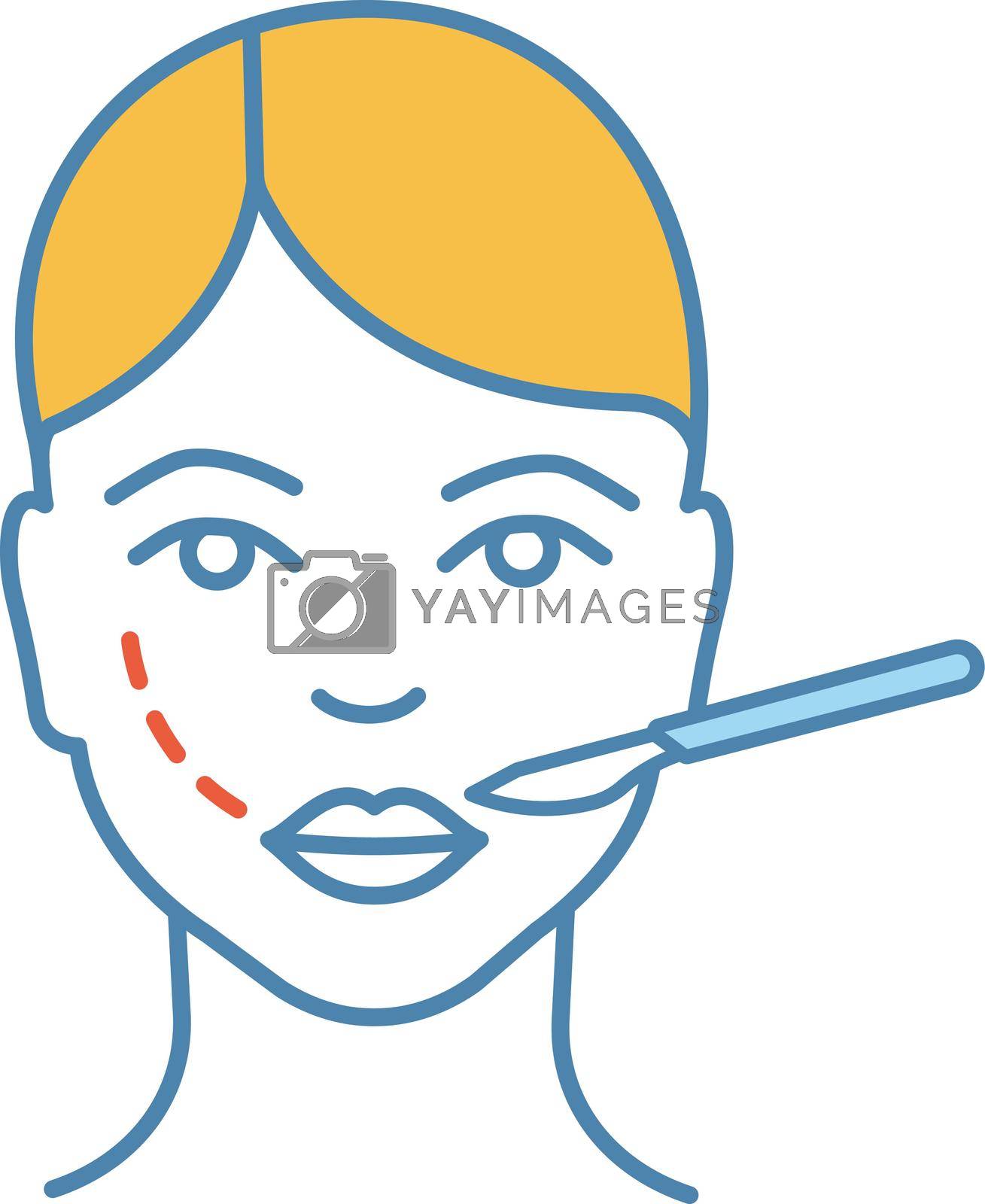 Royalty free image of Cheek lift surgery color icon by bsd