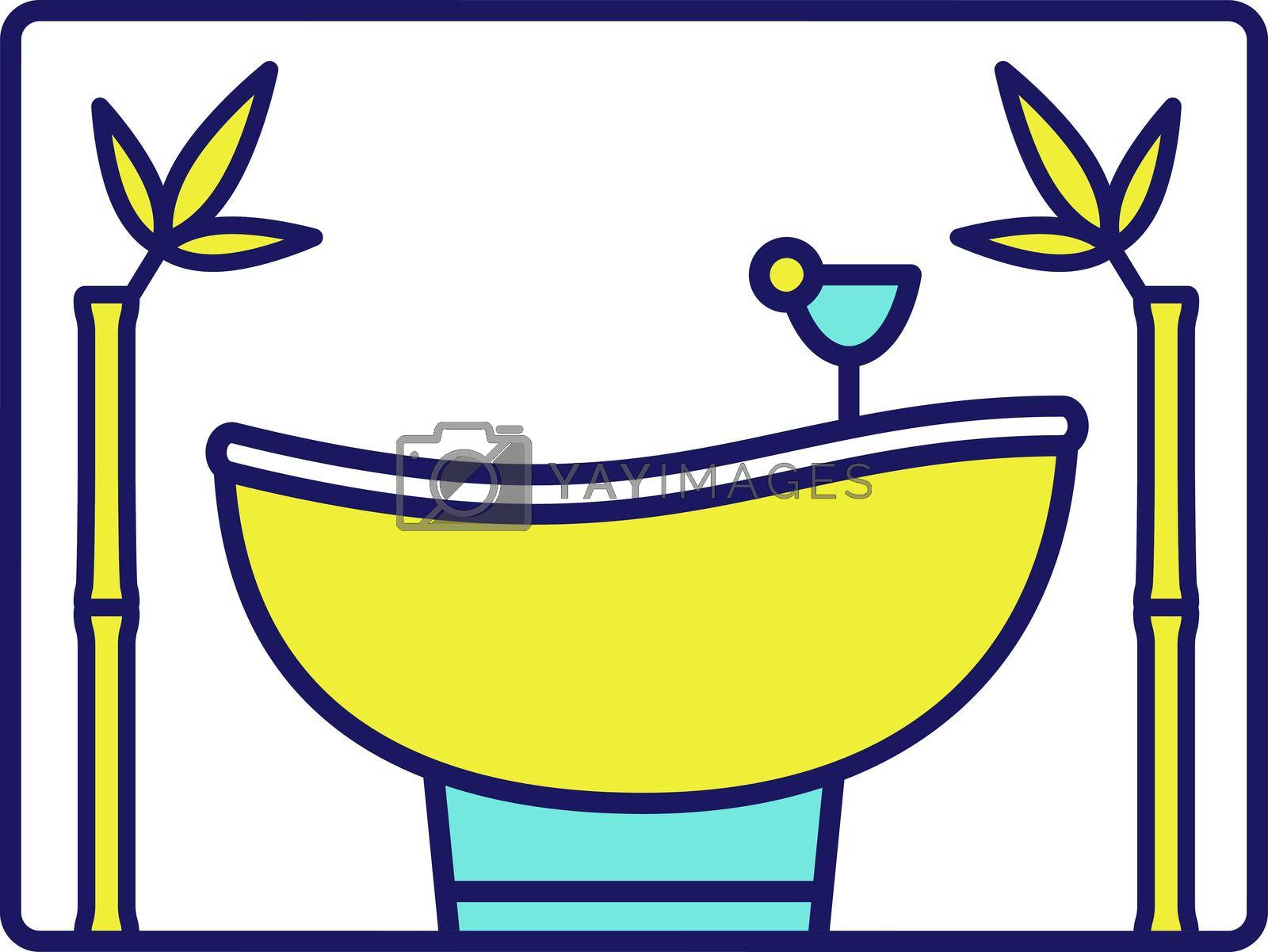 Spa salon services color icon. Massage and body care. Wellness and relax. Bathroom. Isolated vector illustration