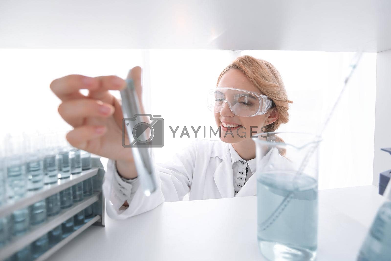 Royalty free image of closeup.portrait of doctor biologist in the lab. by asdf