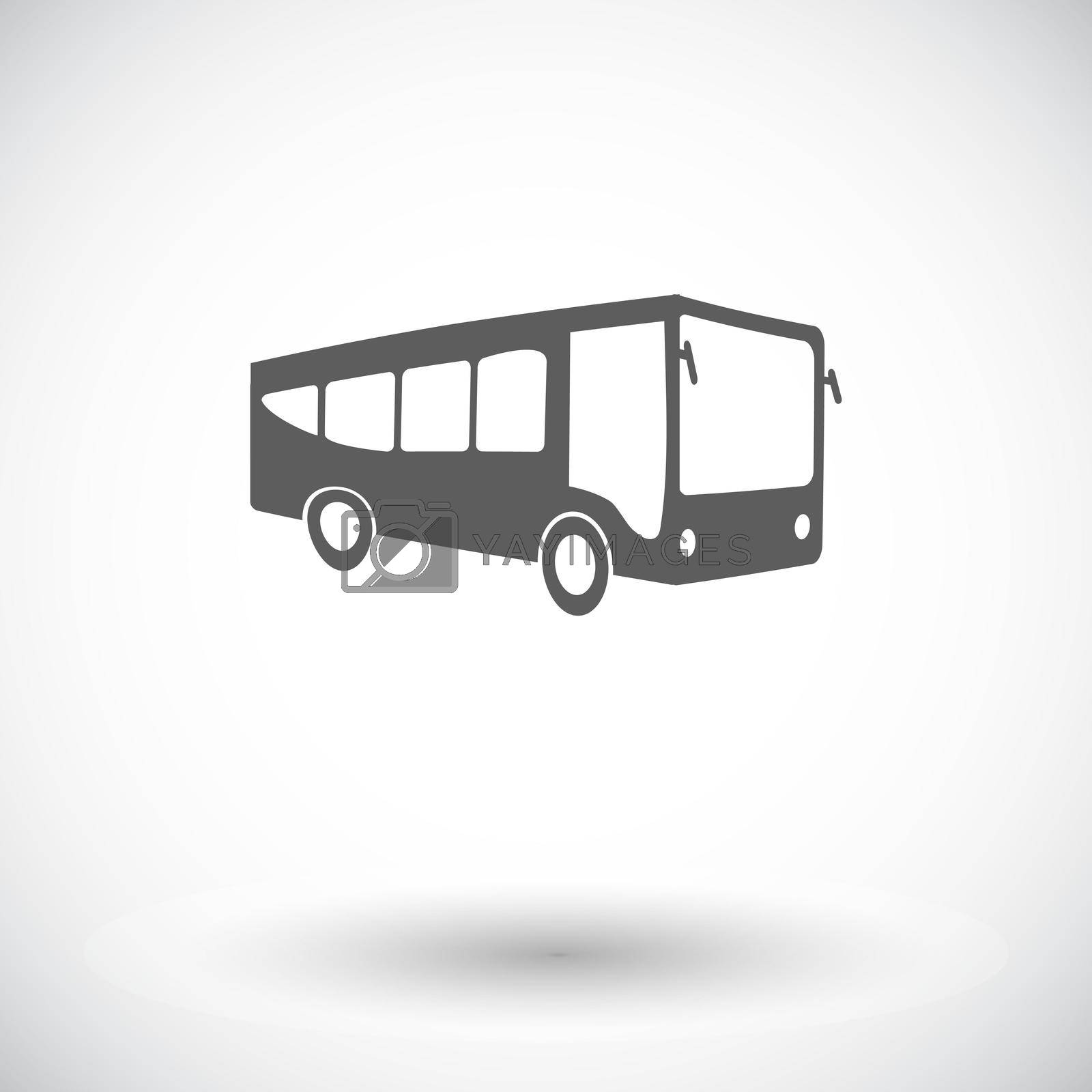 Bus. Single flat icon on white background. Vector illustration.