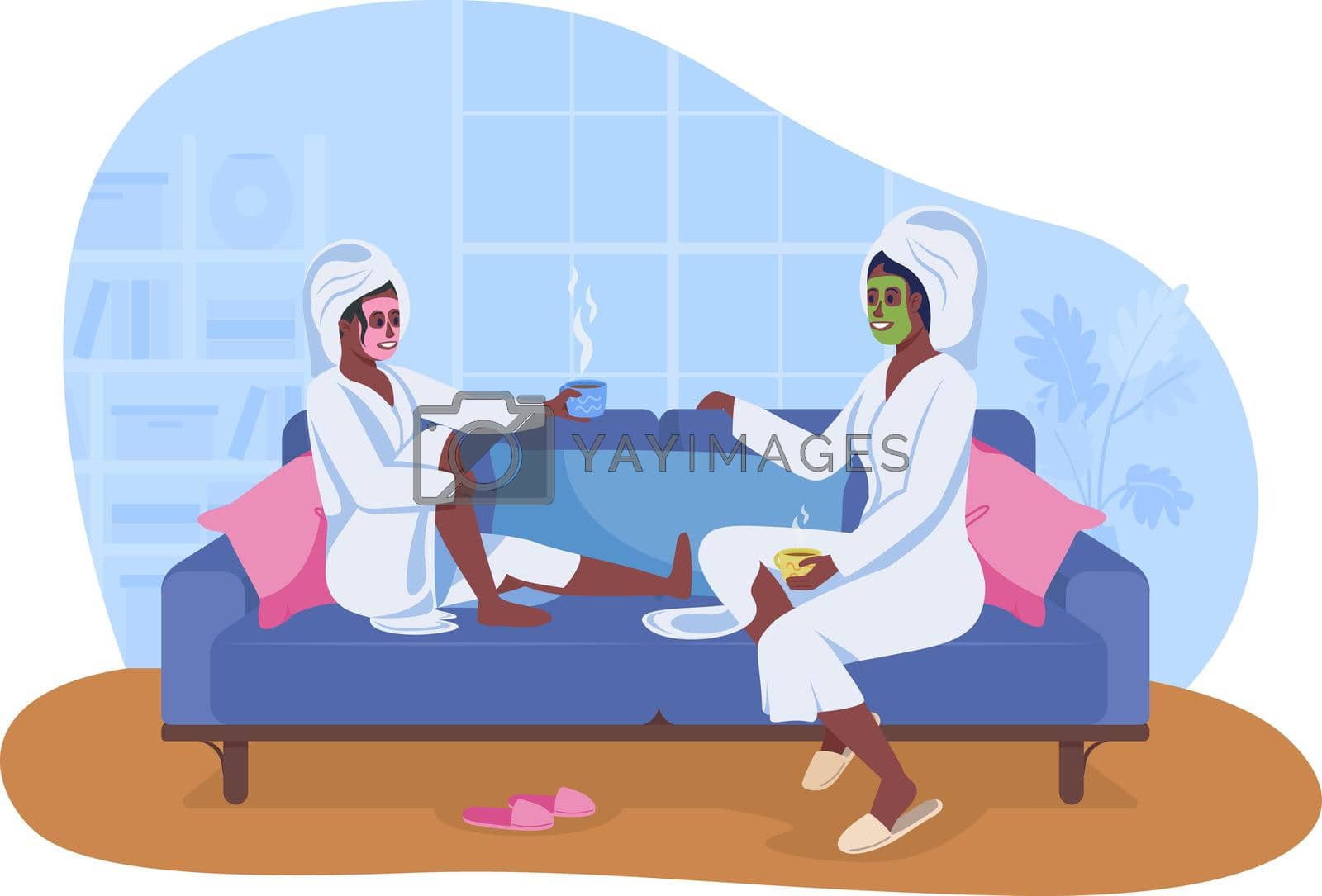 Royalty free image of Spa atmosphere at home 2D vector isolated illustration by ntl