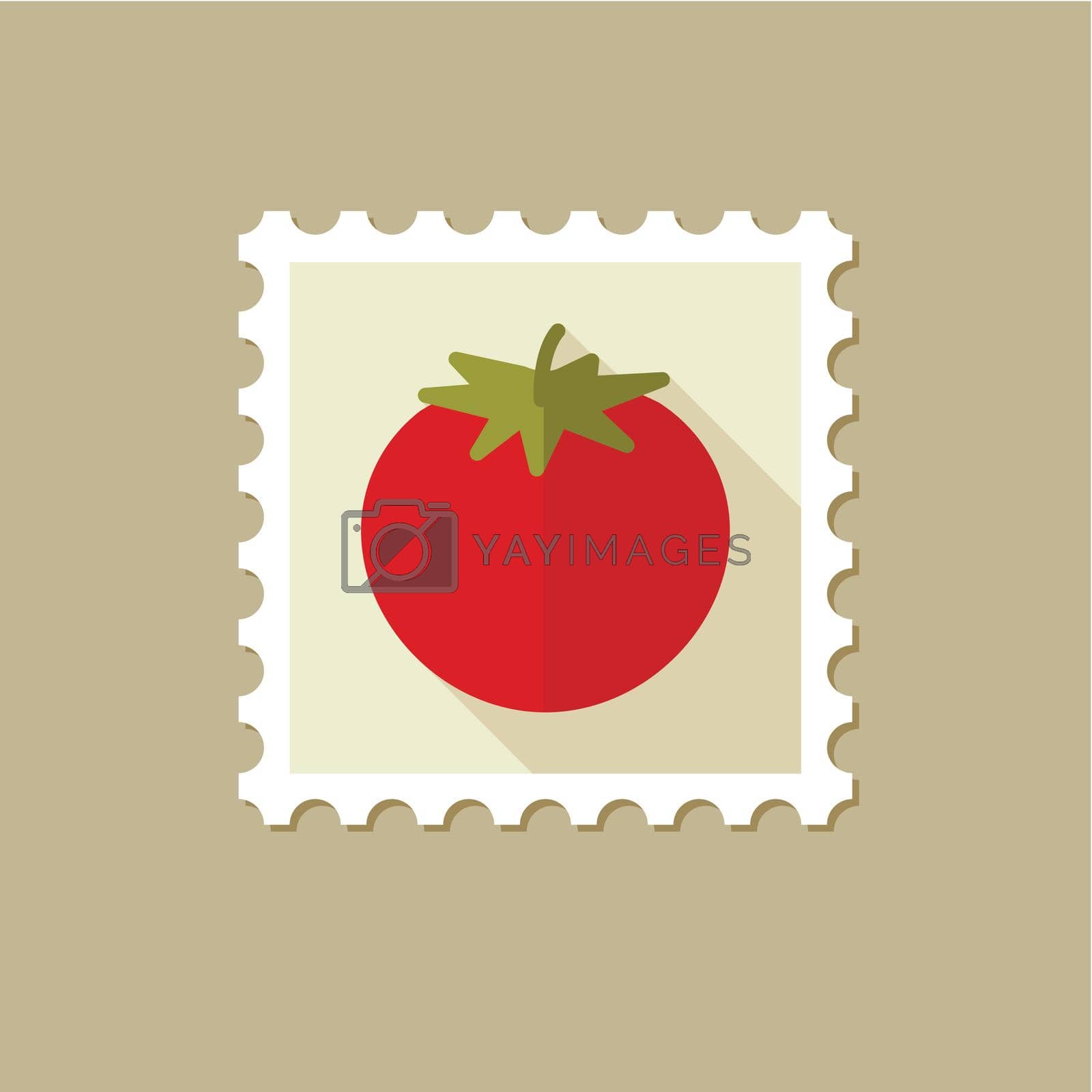 Royalty free image of Tomato flat stamp with long shadow by nosik