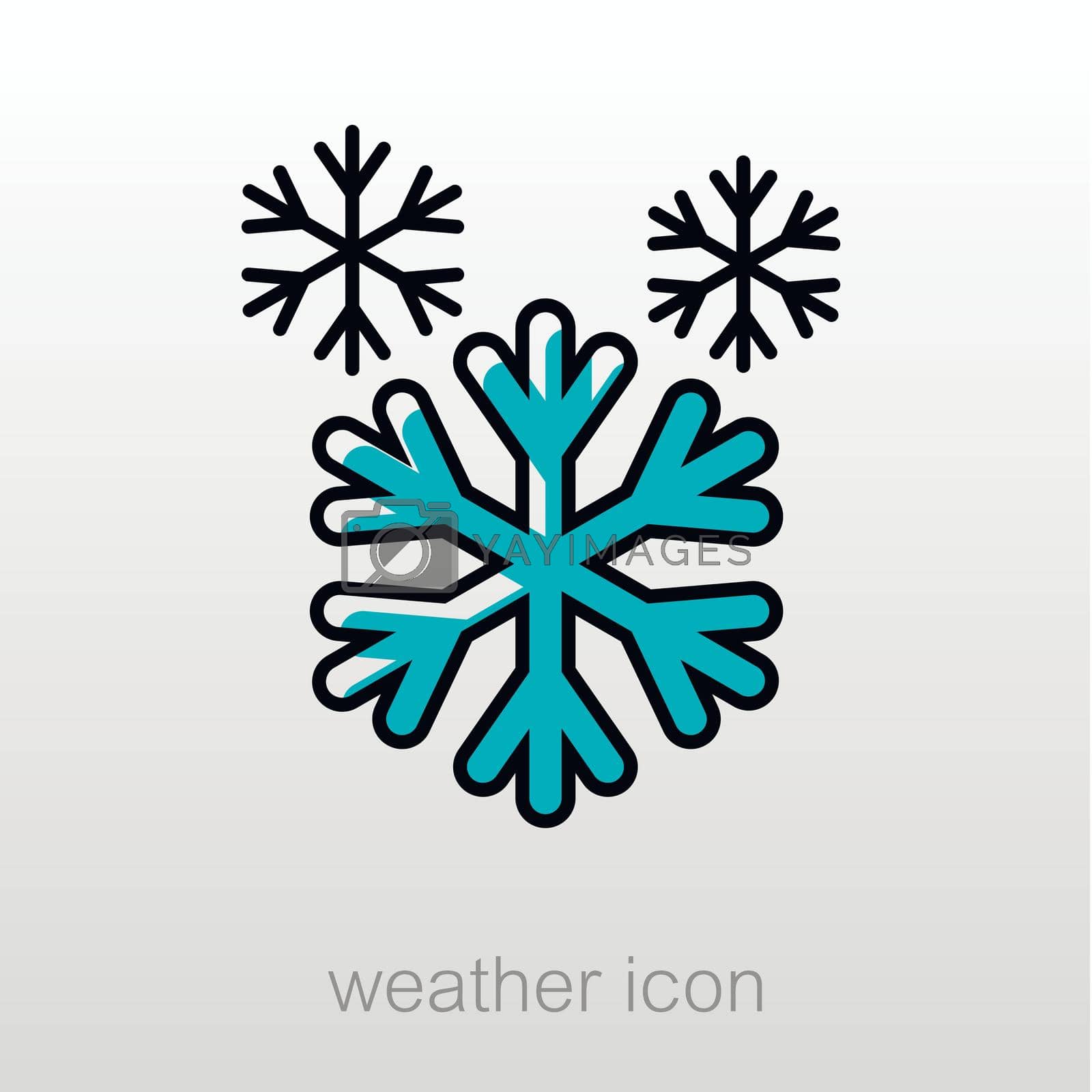 Snowflake Snow outline icon. Meteorology. Weather. Vector illustration eps 10