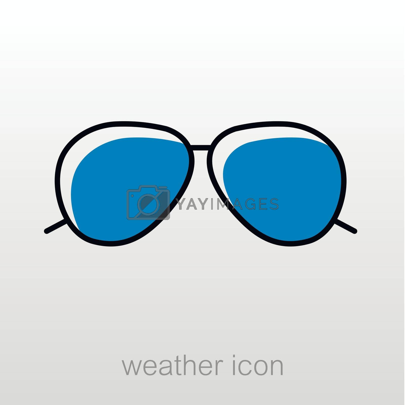 Sunglasses outline icon. Meteorology. Weather. Vector illustration eps 10