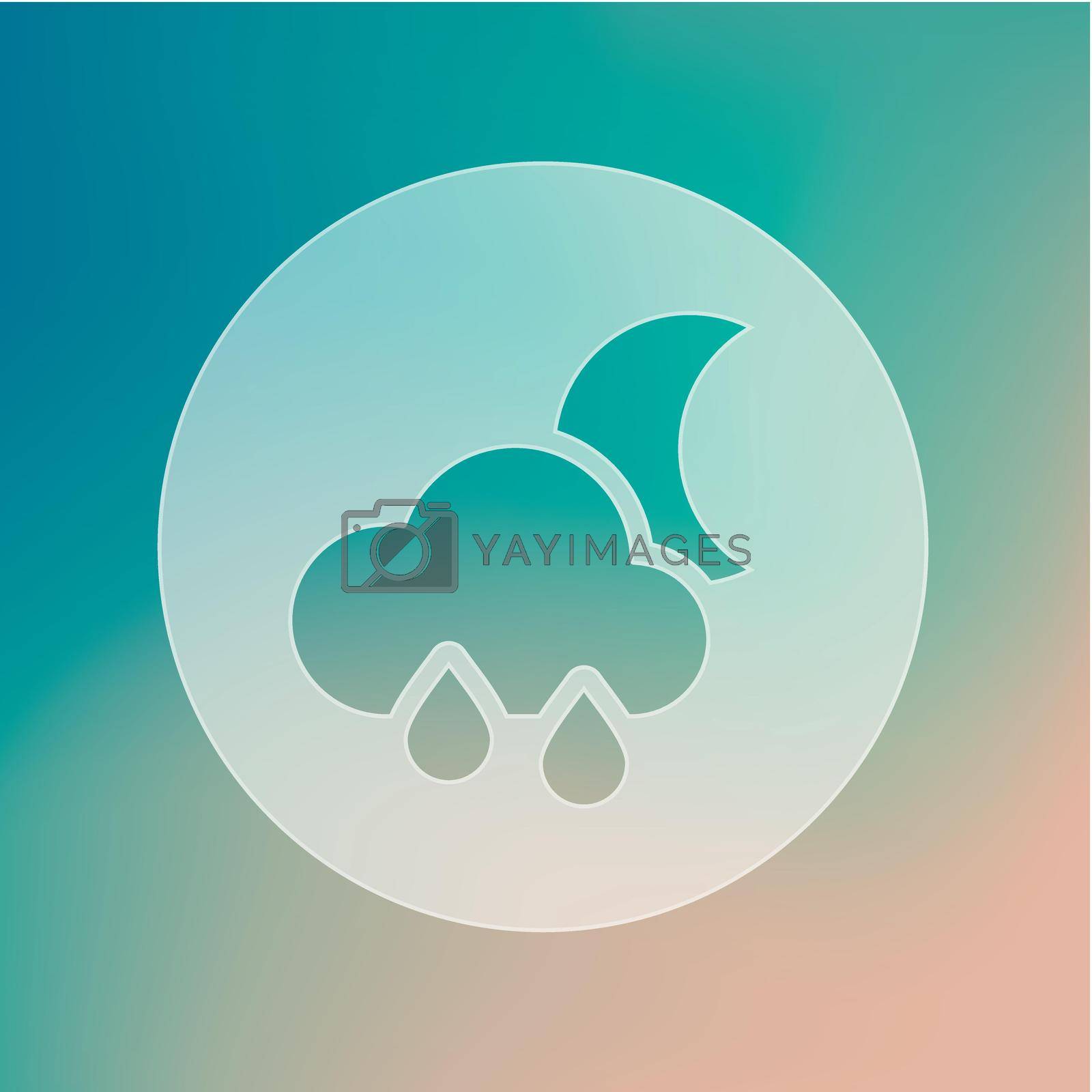 Rain Cloud Moon transparent icon. Sleep dreams symbol. Meteorology. Weather. Vector illustration eps 10