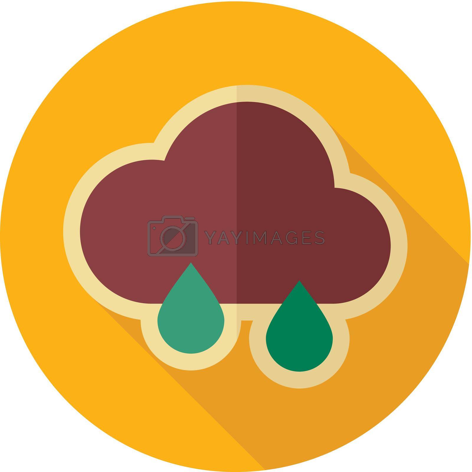 Rain Cloud retro flat icon. Meteorology. Weather. Vector illustration eps 10