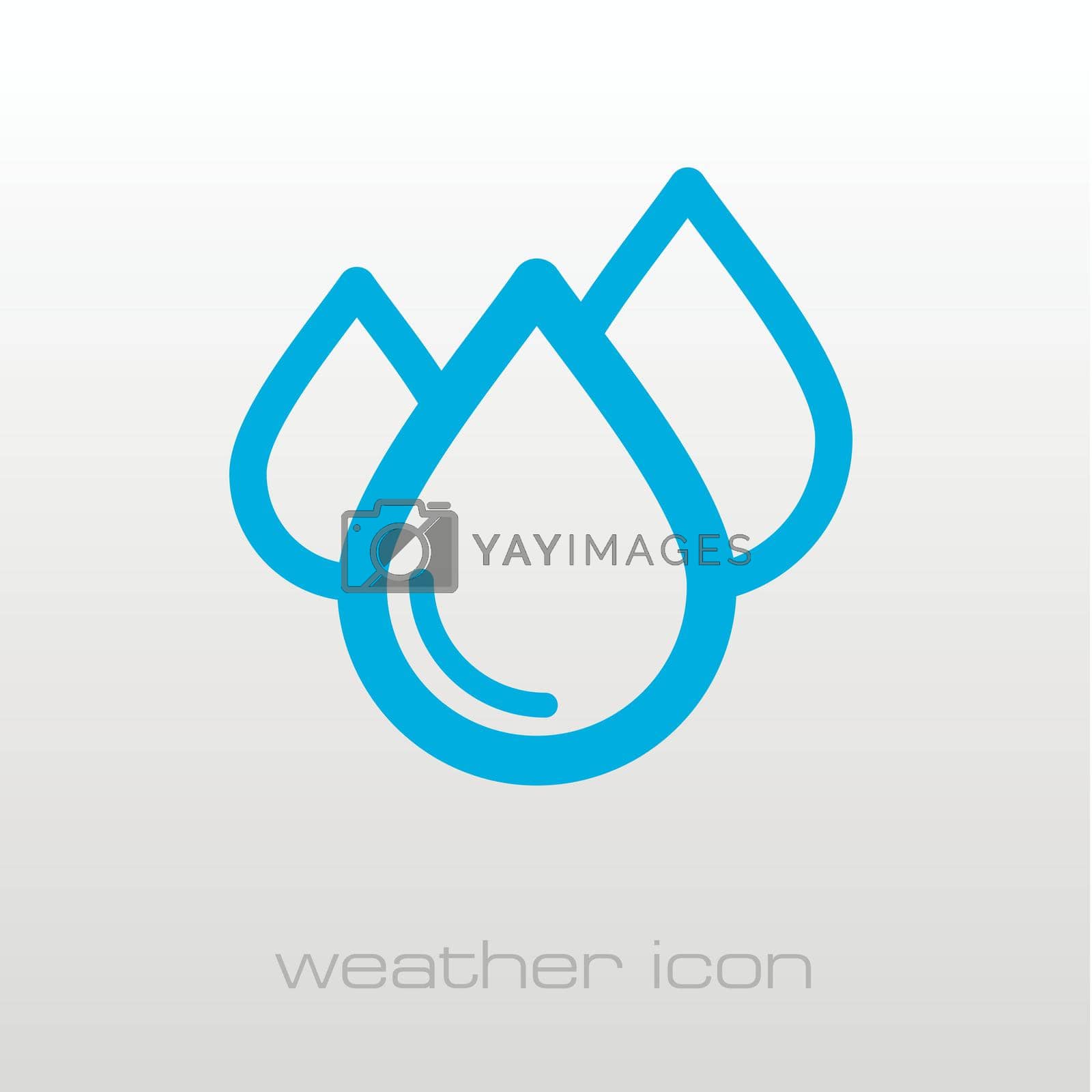 Water Rain Drop outline icon. Meteorology. Weather. Vector illustration eps 10