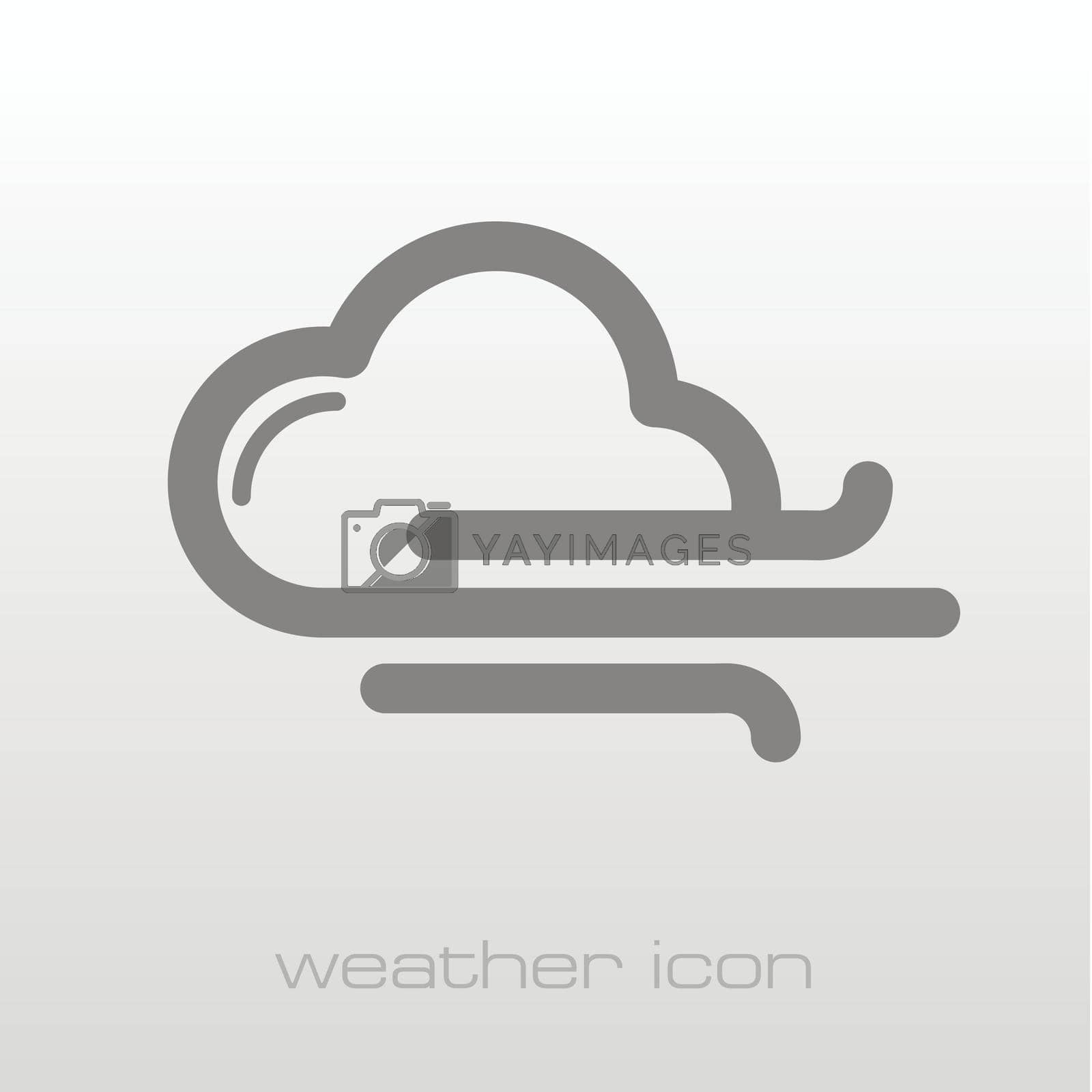 Cloud blows Wind outline icon. Meteorology. Weather. Vector illustration eps 10