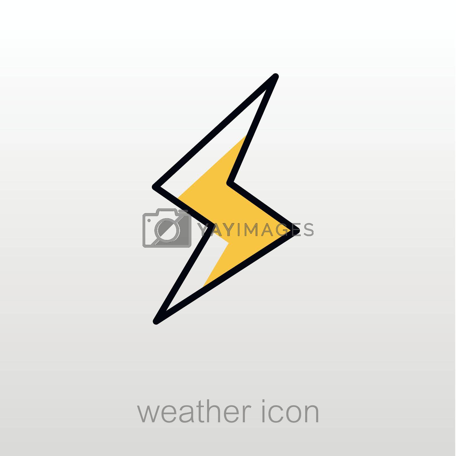 Lightning outline icon. Meteorology. Weather. Vector illustration eps 10