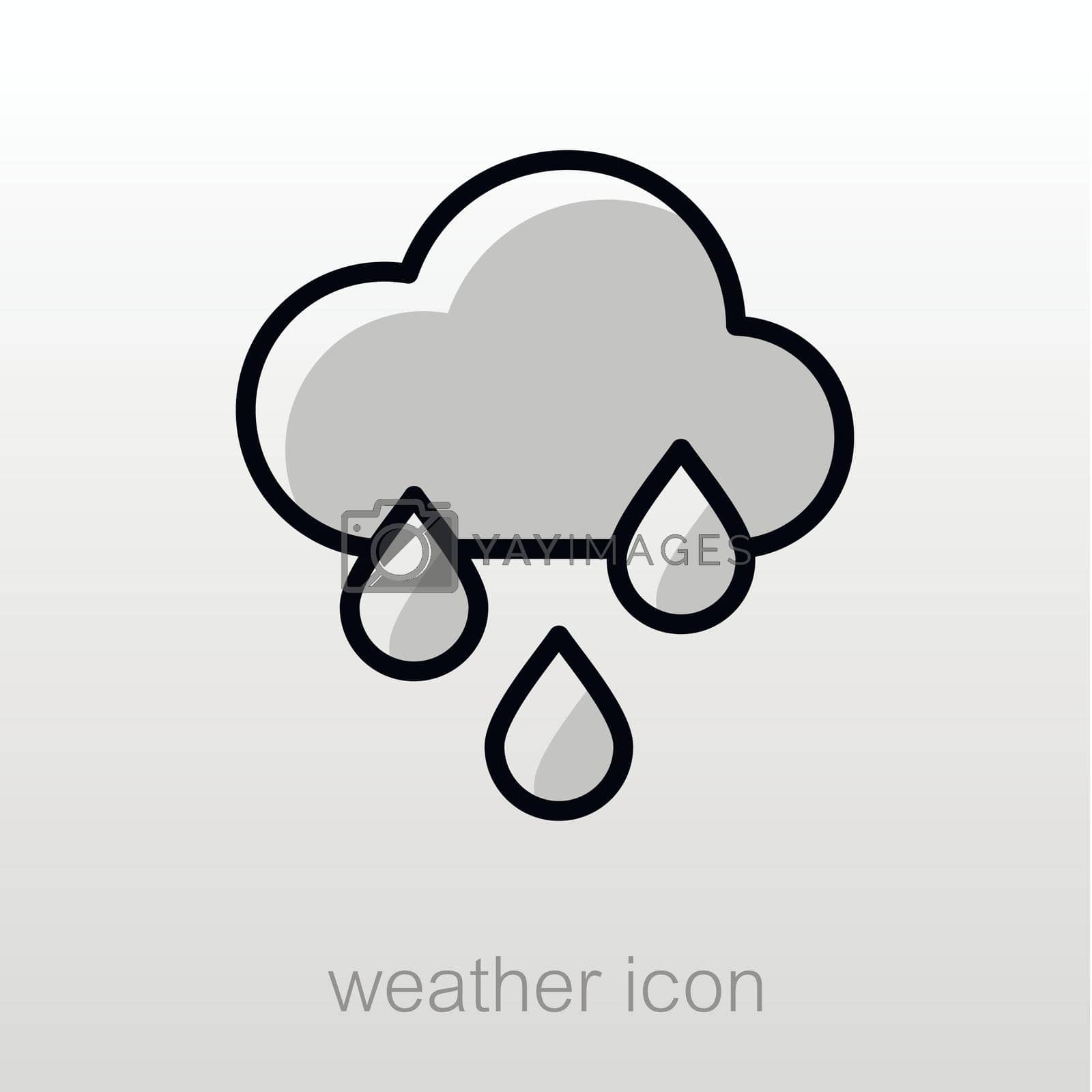 Rain Cloud Rainfall outline icon. Meteorology. Weather. Vector illustration eps 10