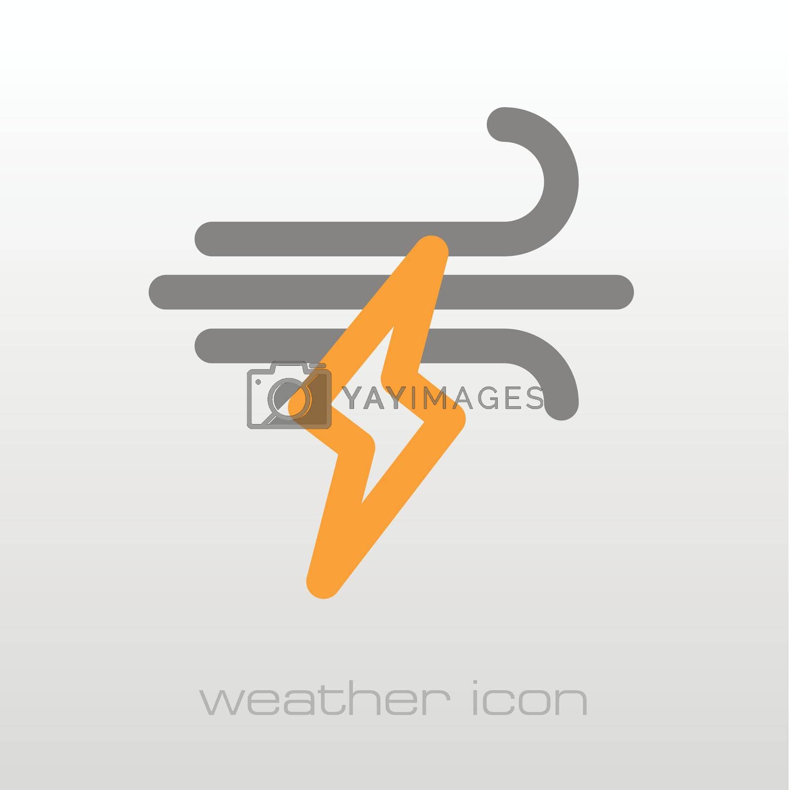 Wind Lightning outline icon. Meteorology. Weather. Vector illustration eps 10