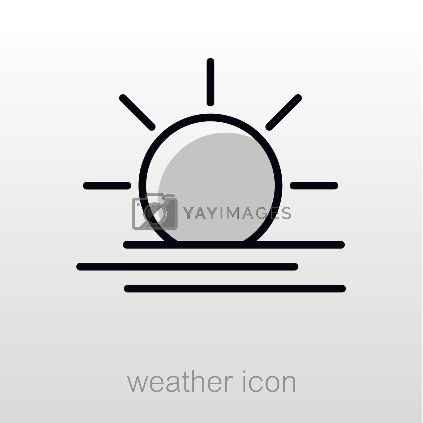Sun Heat outline icon. Meteorology. Weather. Vector illustration eps 10