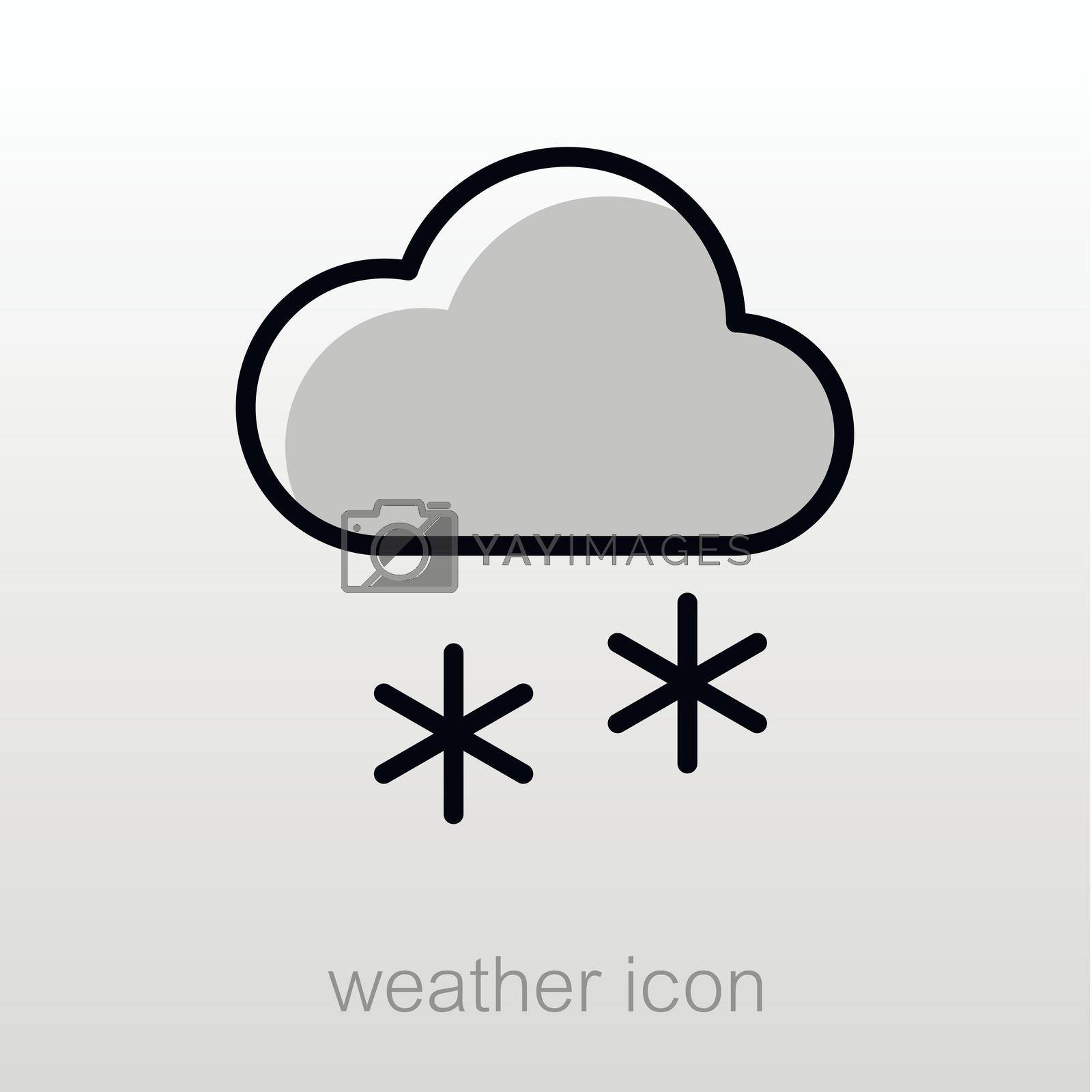 Cloud with Snow outline icon. Meteorology. Weather. Vector illustration eps 10