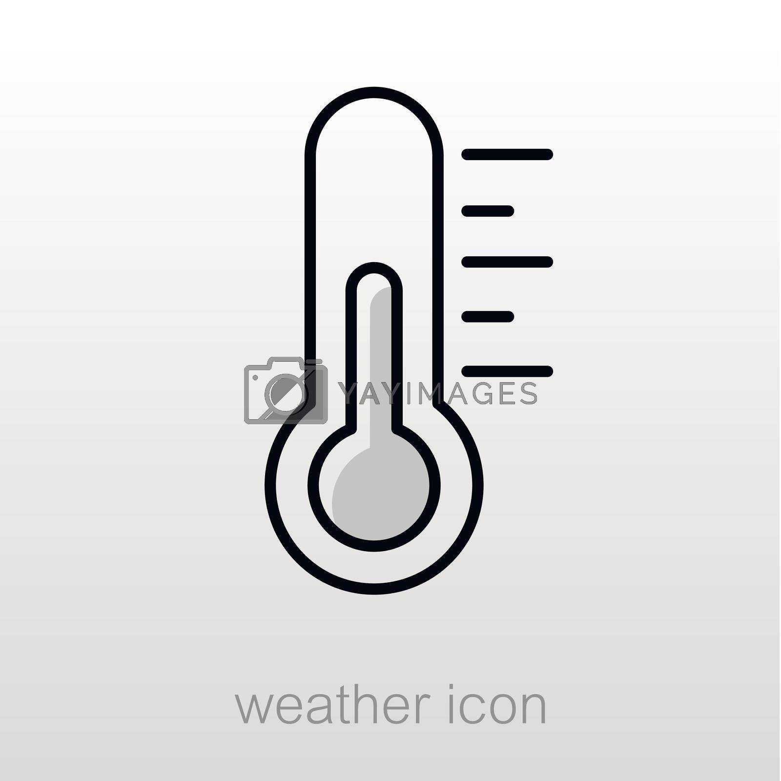Thermometer Heat outline icon. Meteorology. Weather. Vector illustration eps 10