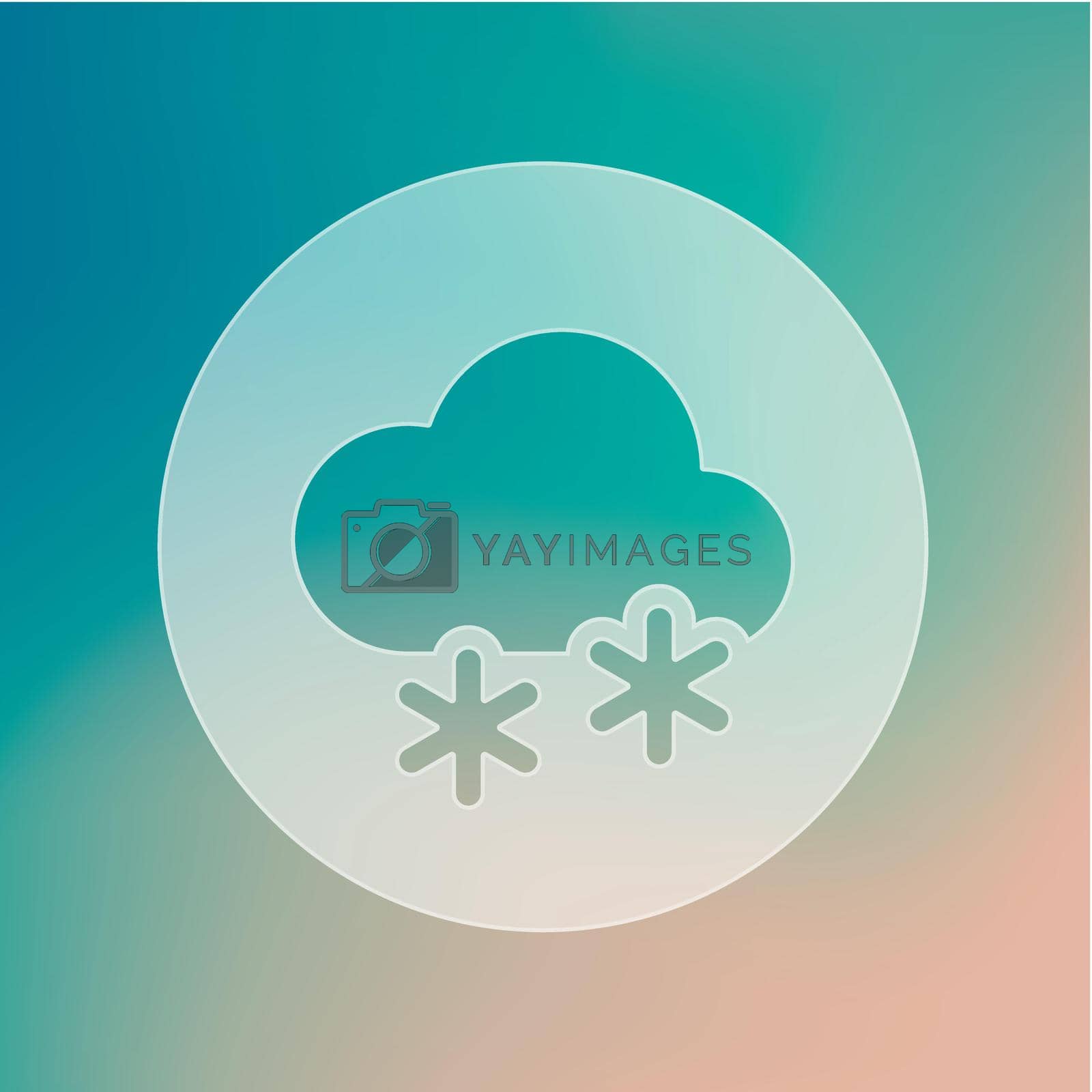 Cloud with Snow transparent icon. Meteorology. Weather. Vector illustration eps 10