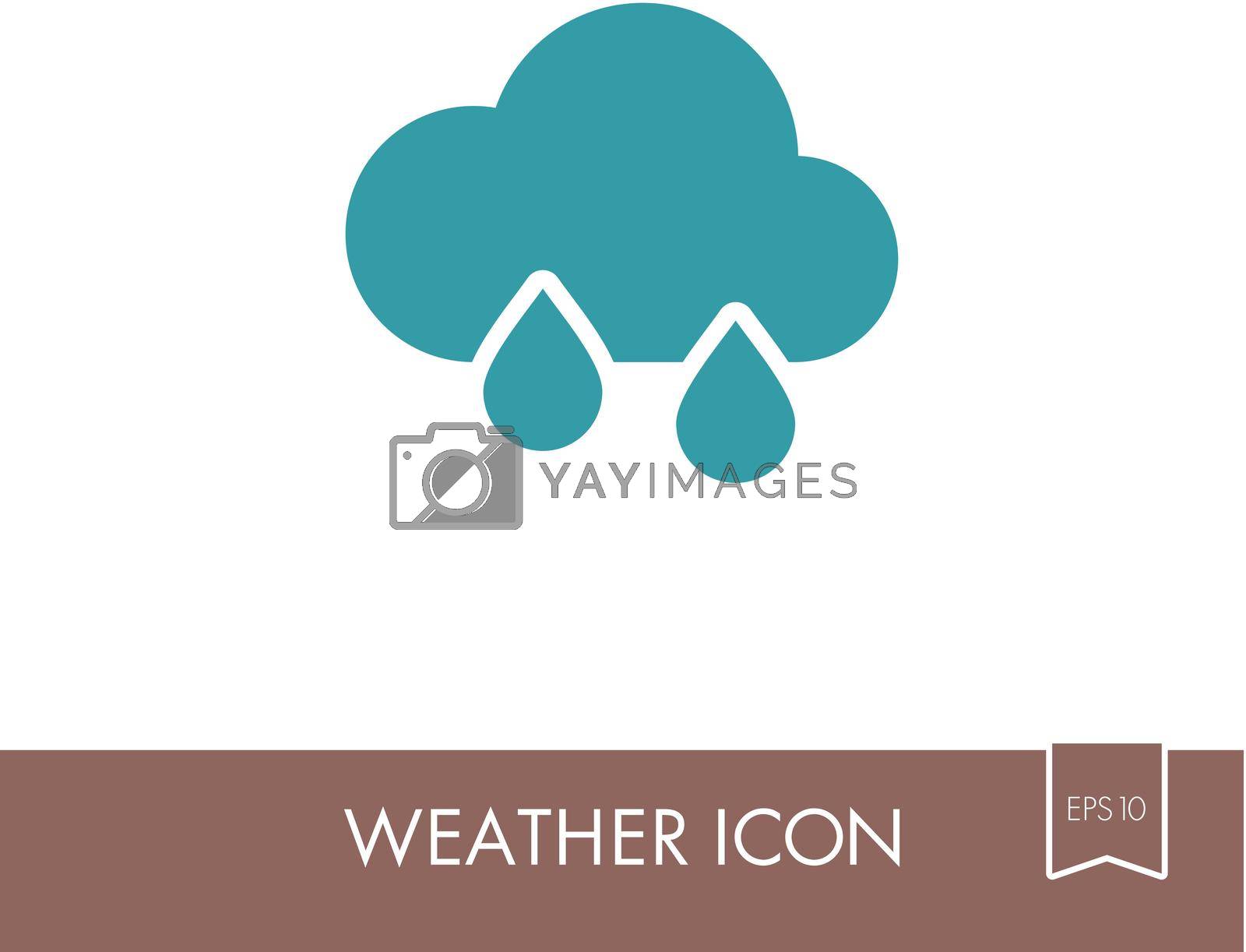 Rain Cloud outline icon. Meteorology. Weather. Vector illustration eps 10