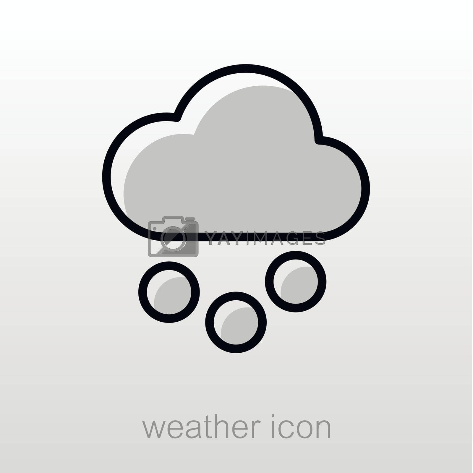 Cloud with Snow Grain outline icon. Meteorology. Weather. Vector illustration eps 10