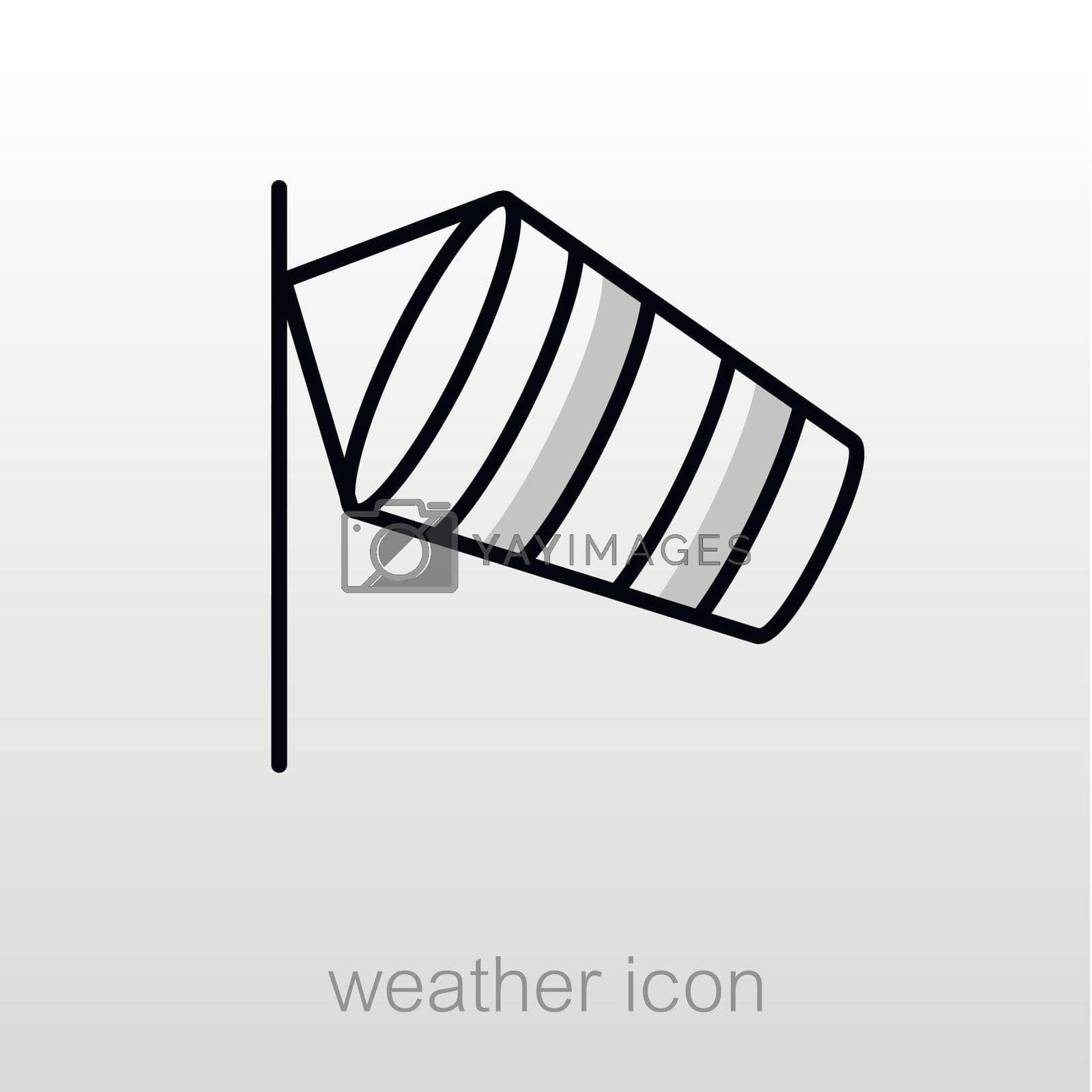 Windsocks hanging at the airport runway. Meteorology. Weather. Vector illustration eps 10
