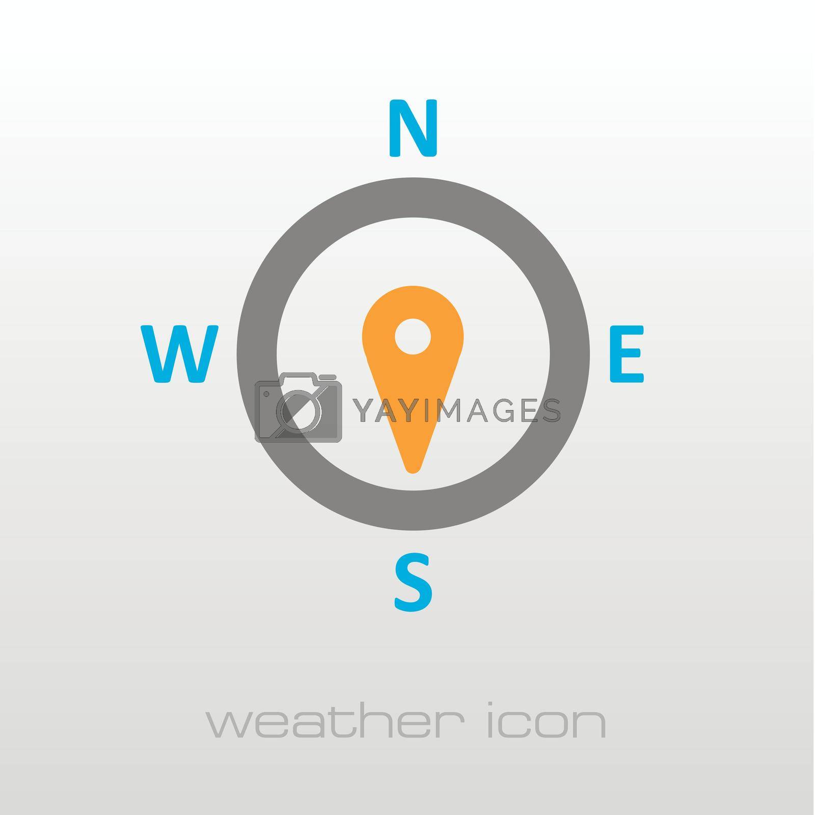 Compass wind rose outline icon. Direction south. Meteorology. Weather. Vector illustration eps 10