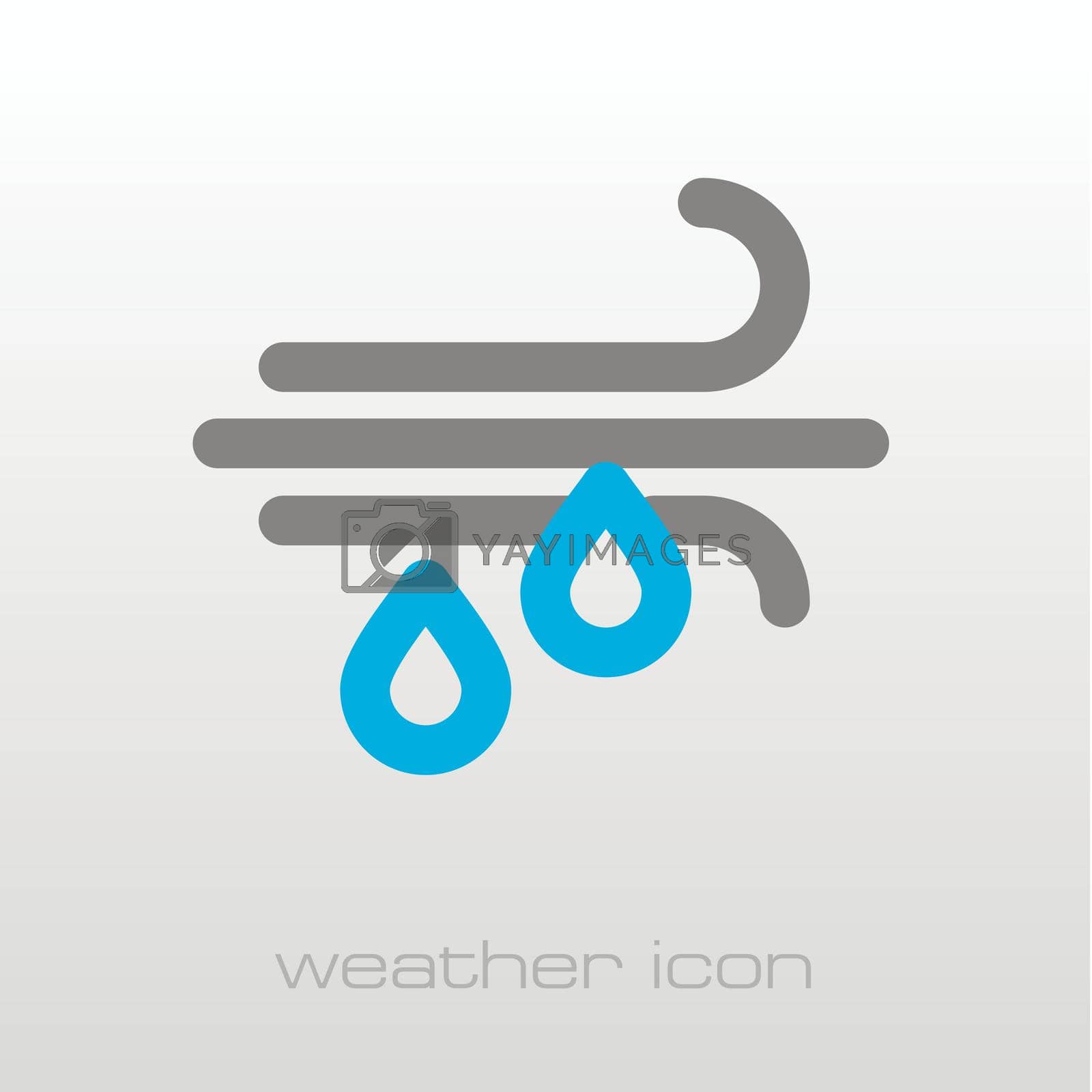 Wind Rain outline icon. Meteorology. Weather. Vector illustration eps 10