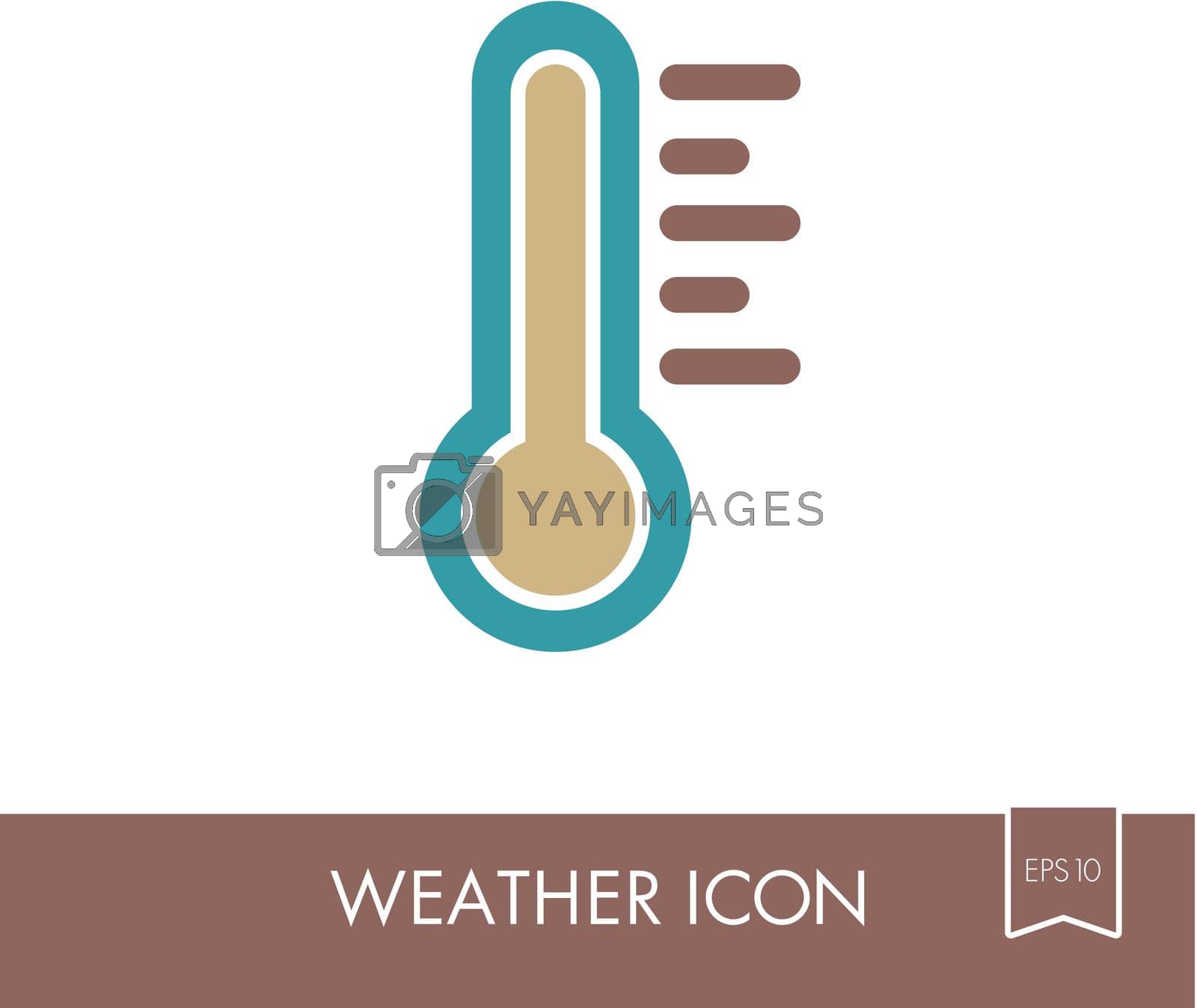 Thermometer Heat Hot outline icon. Meteorology. Weather. Vector illustration eps 10