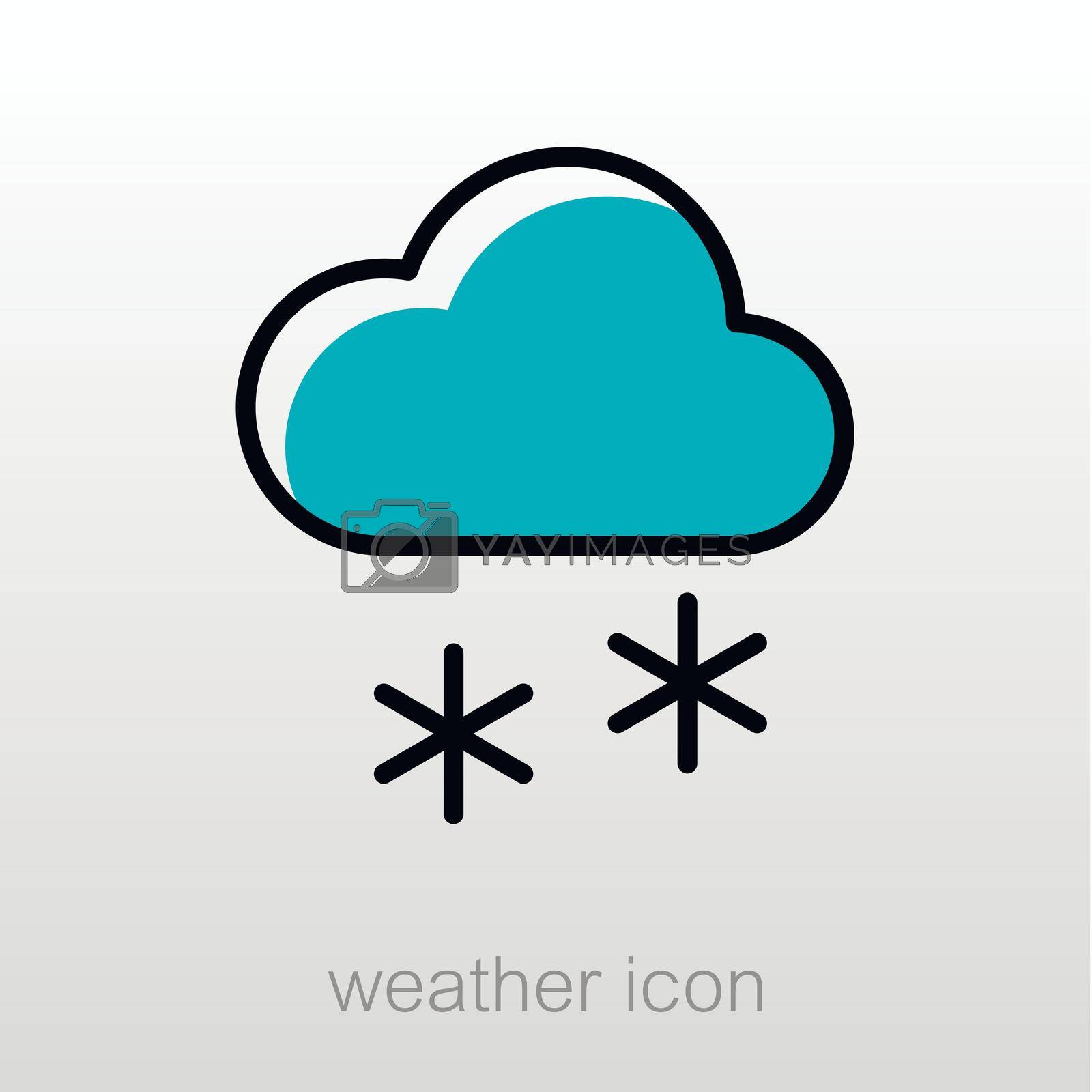 Cloud with Snow outline icon. Meteorology. Weather. Vector illustration eps 10