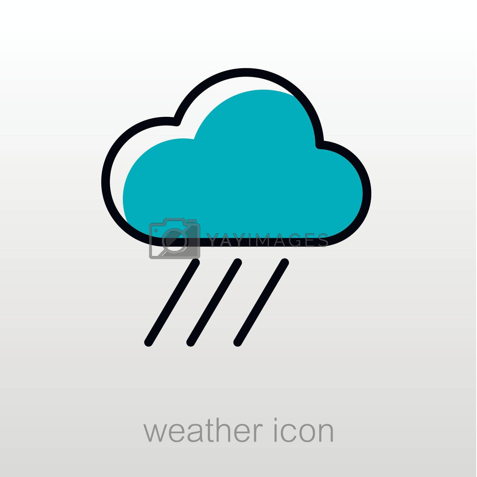 RRain Cloud outline icon. Downpour, rainfall. Weather. Vector illustration eps 10