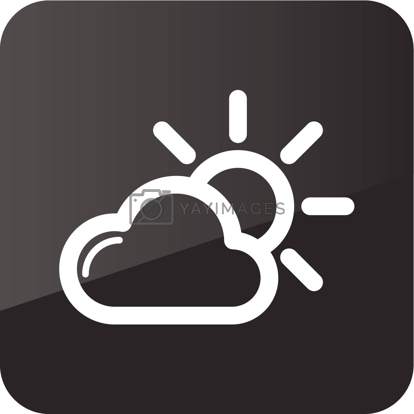 Sun and Cloud outline icon. Meteorology. Weather. Vector illustration eps 10