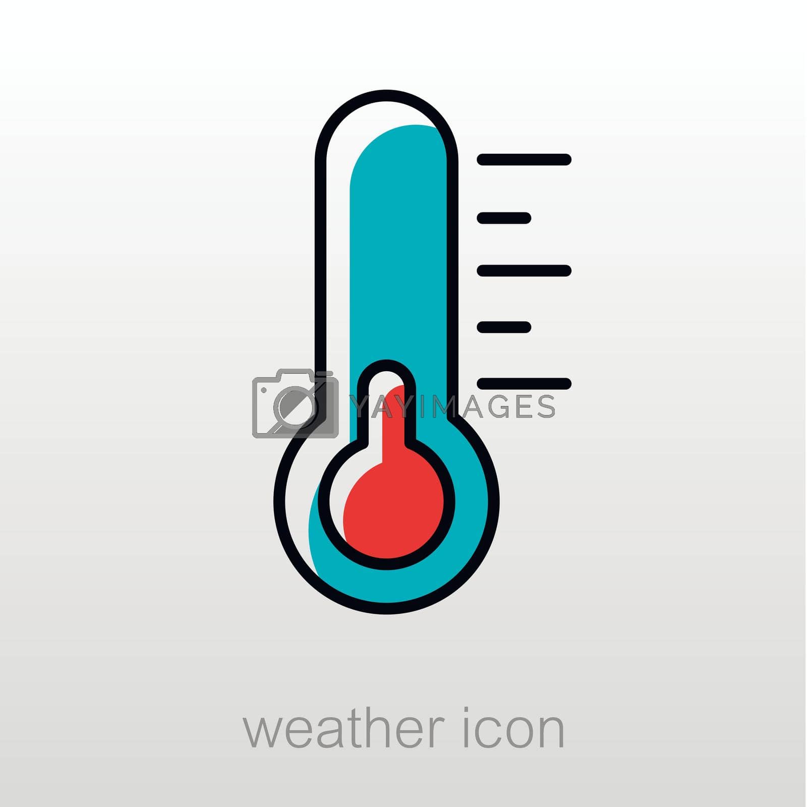 Thermometer outline icon. Meteorology. Weather. Vector illustration eps 10