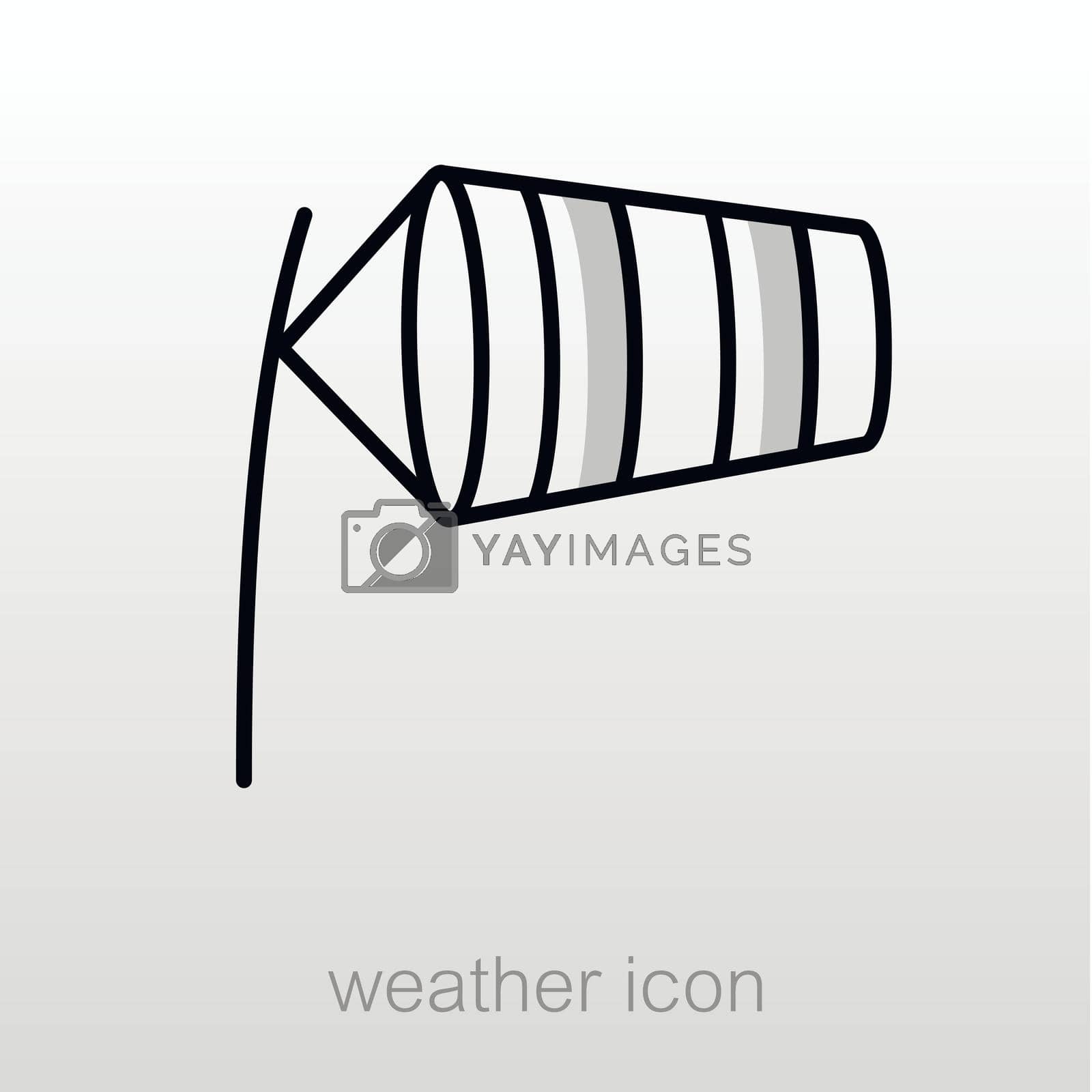 Windsocks inflated by wind at the airport runway. Meteorology. Weather. Vector illustration eps 10