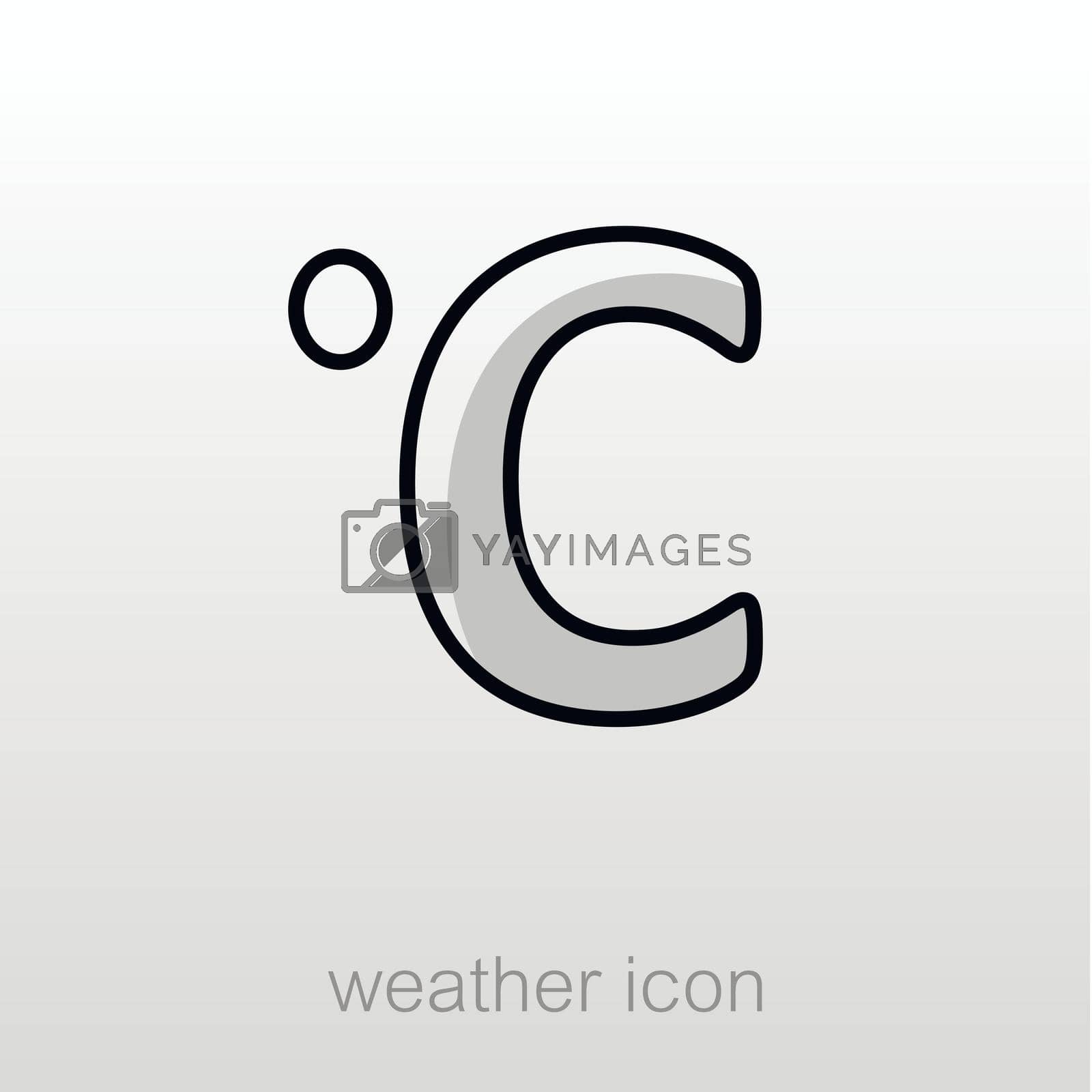 Degrees Celsius outline icon. Meteorology. Weather. Vector illustration eps 10