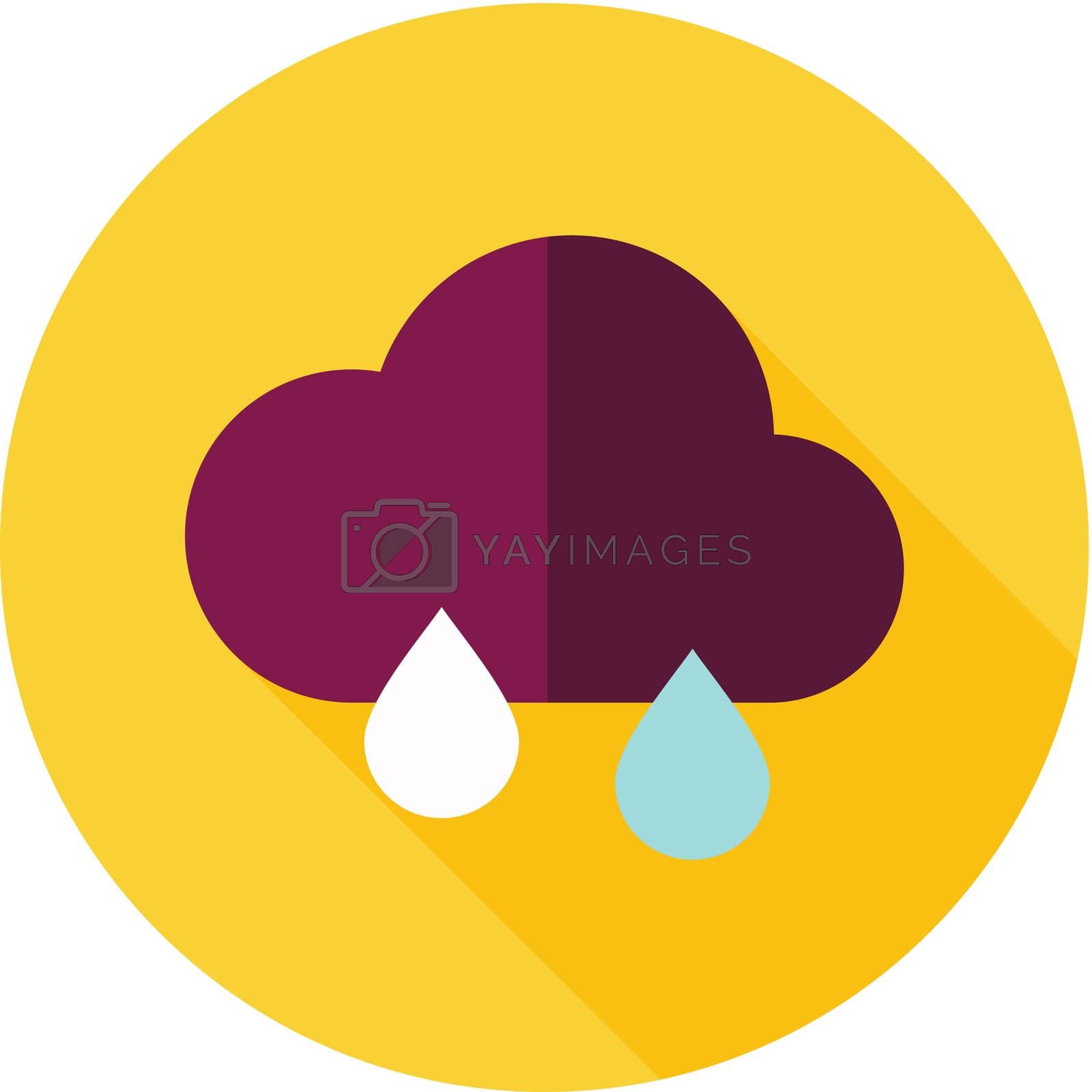 Rain Cloud flat icon. Meteorology. Weather. Vector illustration eps 10