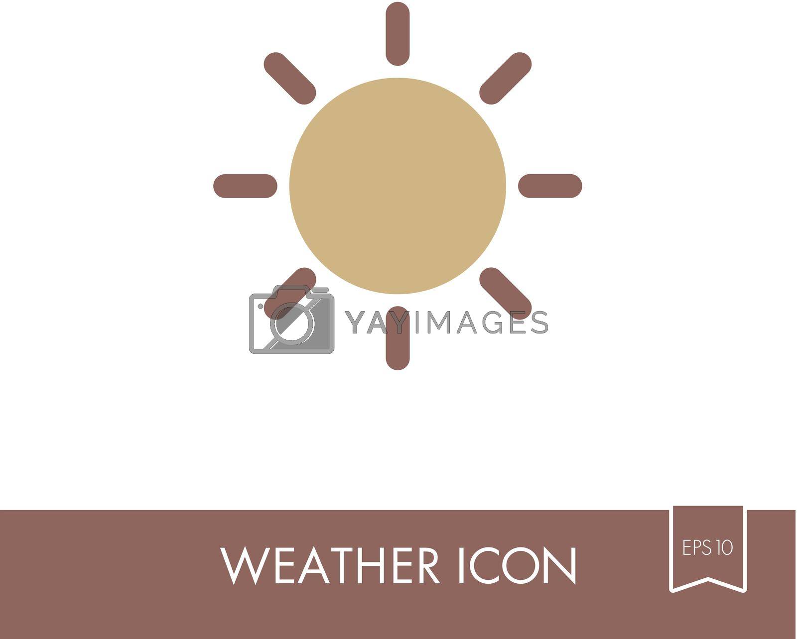 Sun flat icon. Meteorology. Weather. Vector illustration eps 10