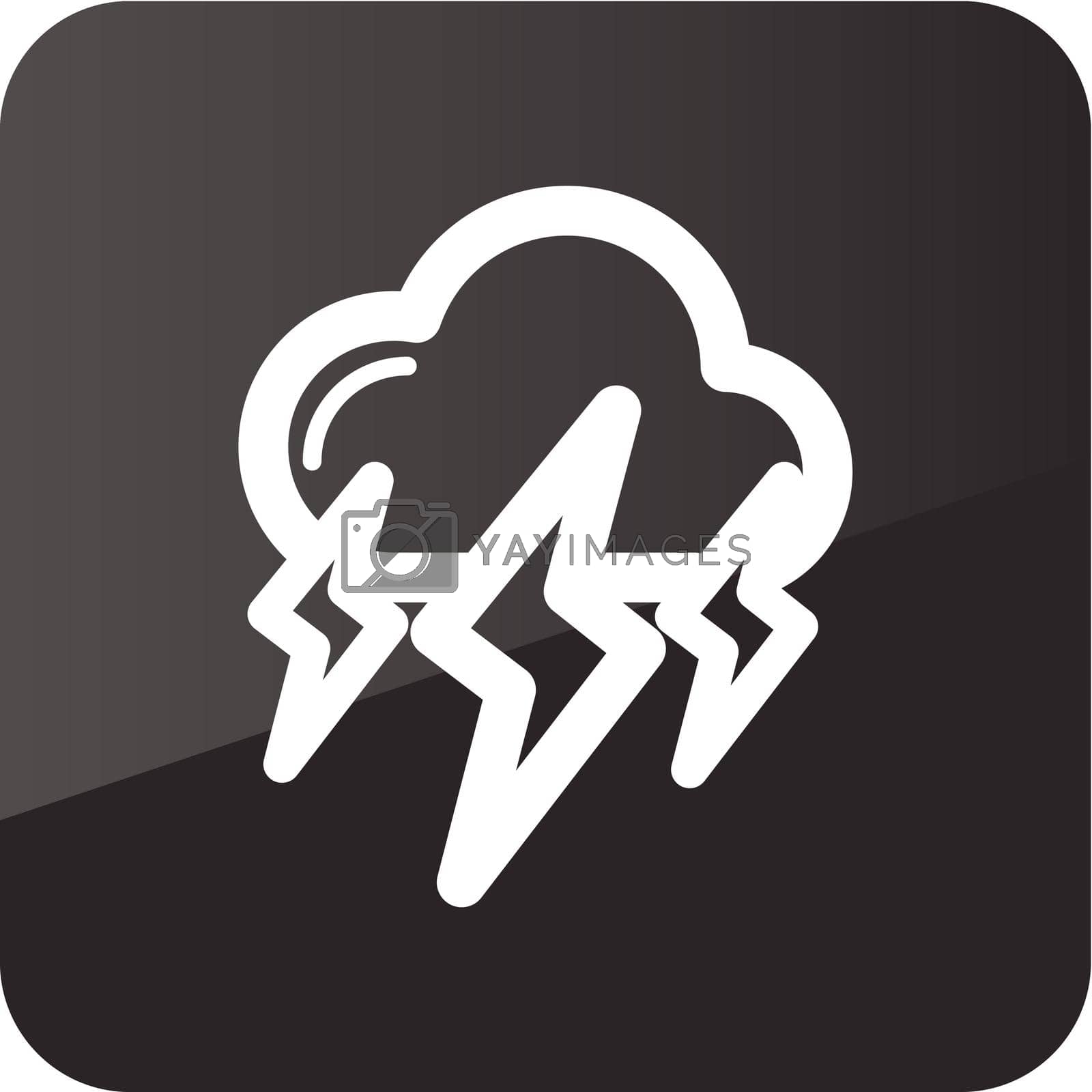 Storm Cloud Lightning outline icon. Meteorology. Weather. Vector illustration eps 10