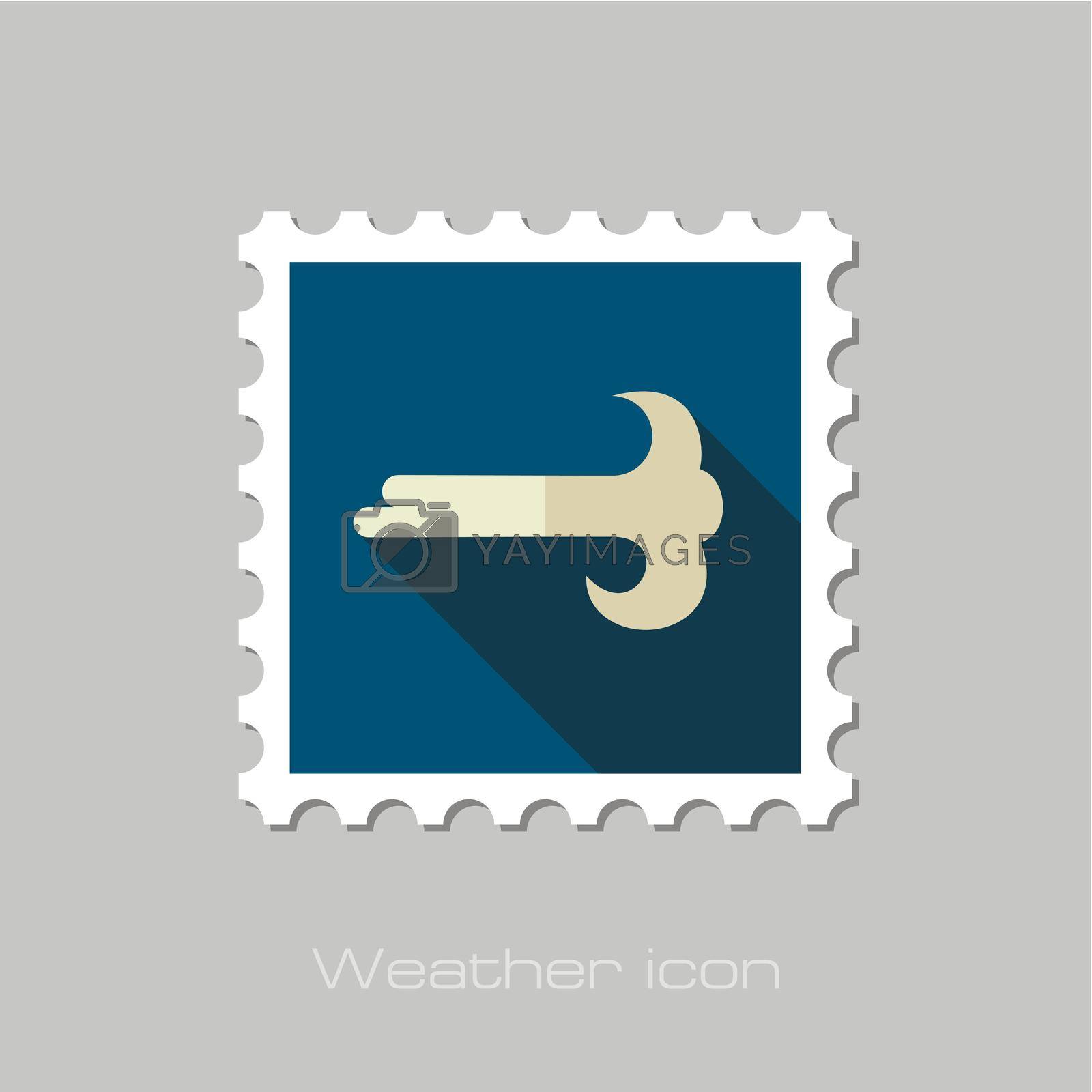 Wind flat stamp. Meteorology. Weather. Vector illustration eps 10