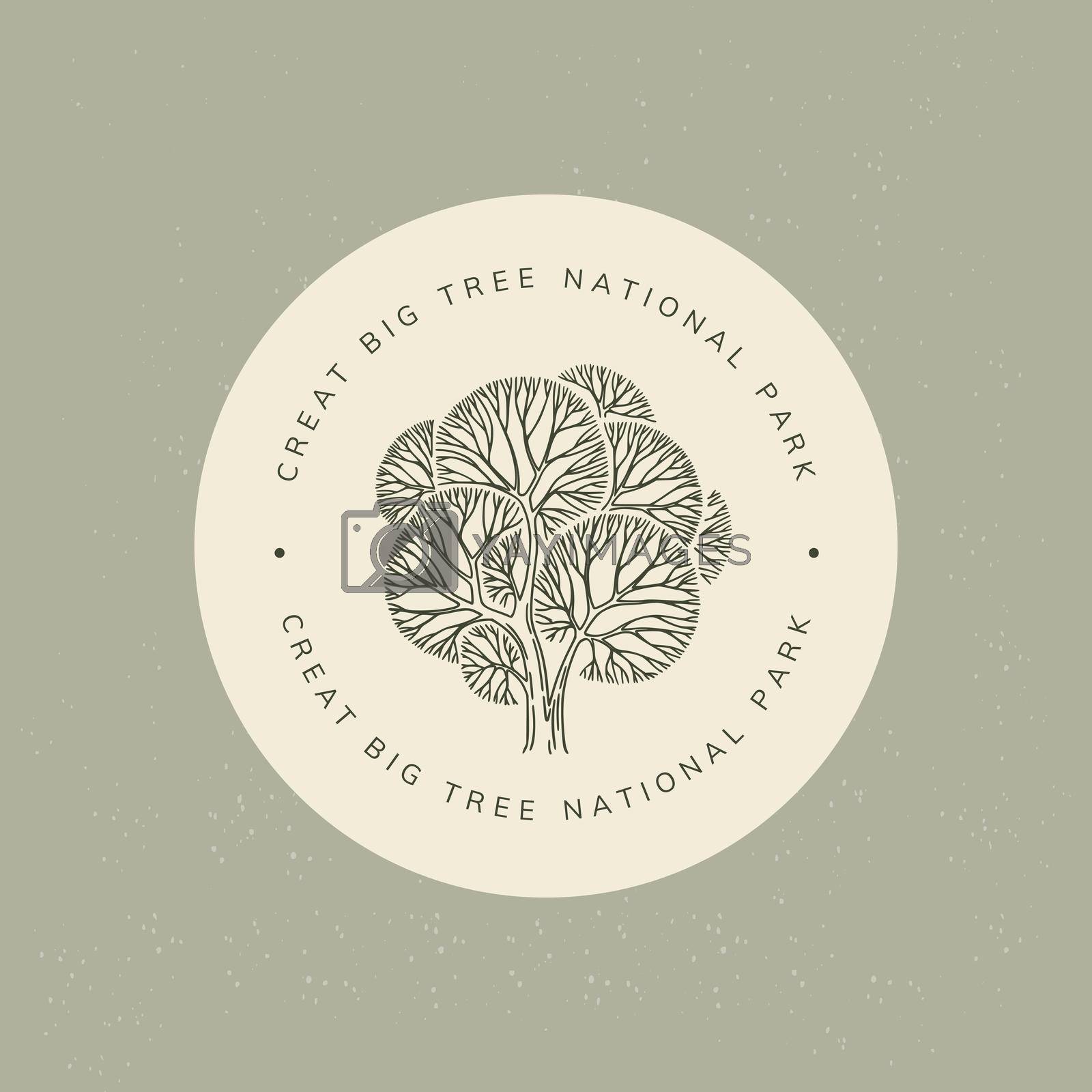Royalty free image of Logo in the form of a drawn linear tree with an inscription in a circle. by laymik