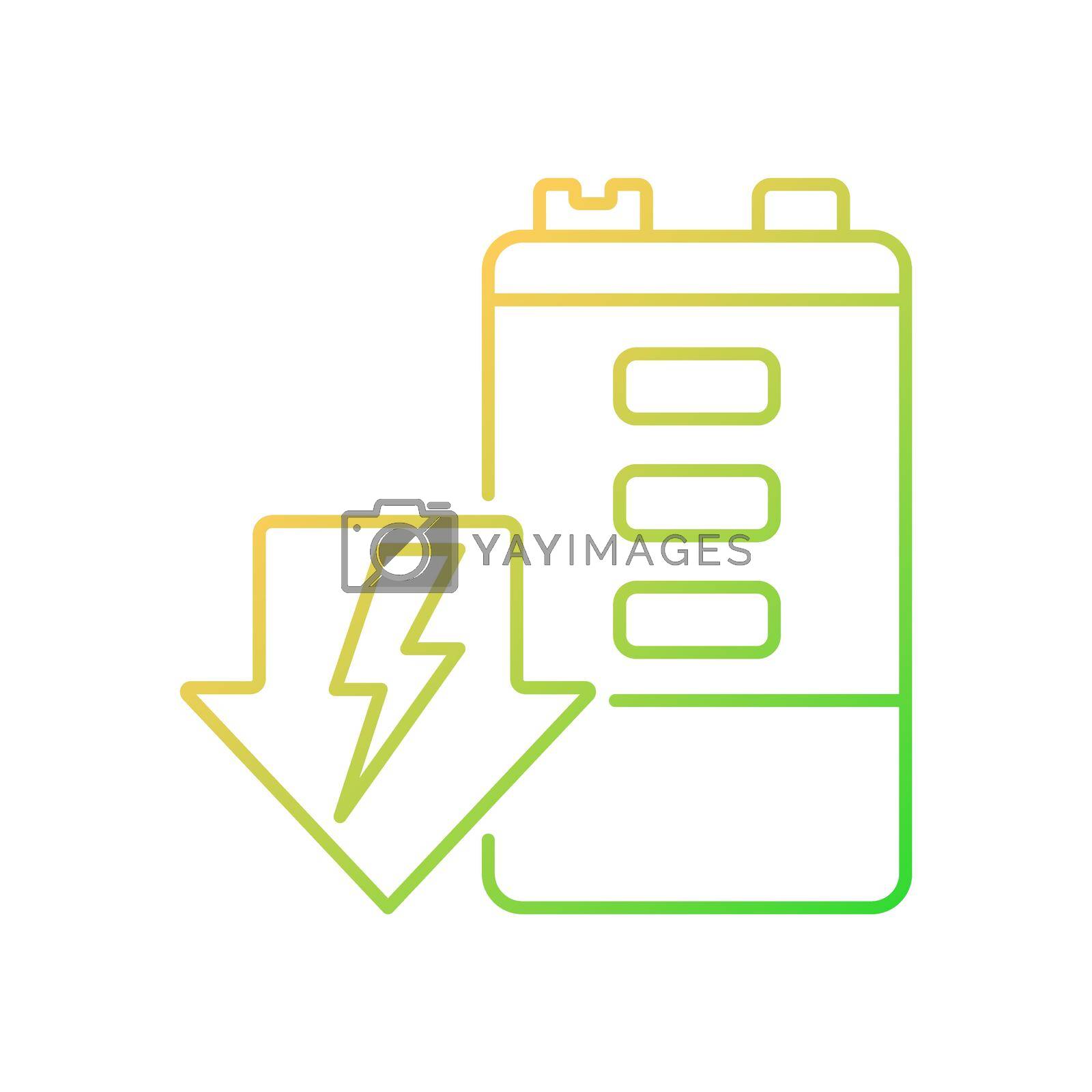 Royalty free image of Battery discharging gradient linear vector icon by bsd