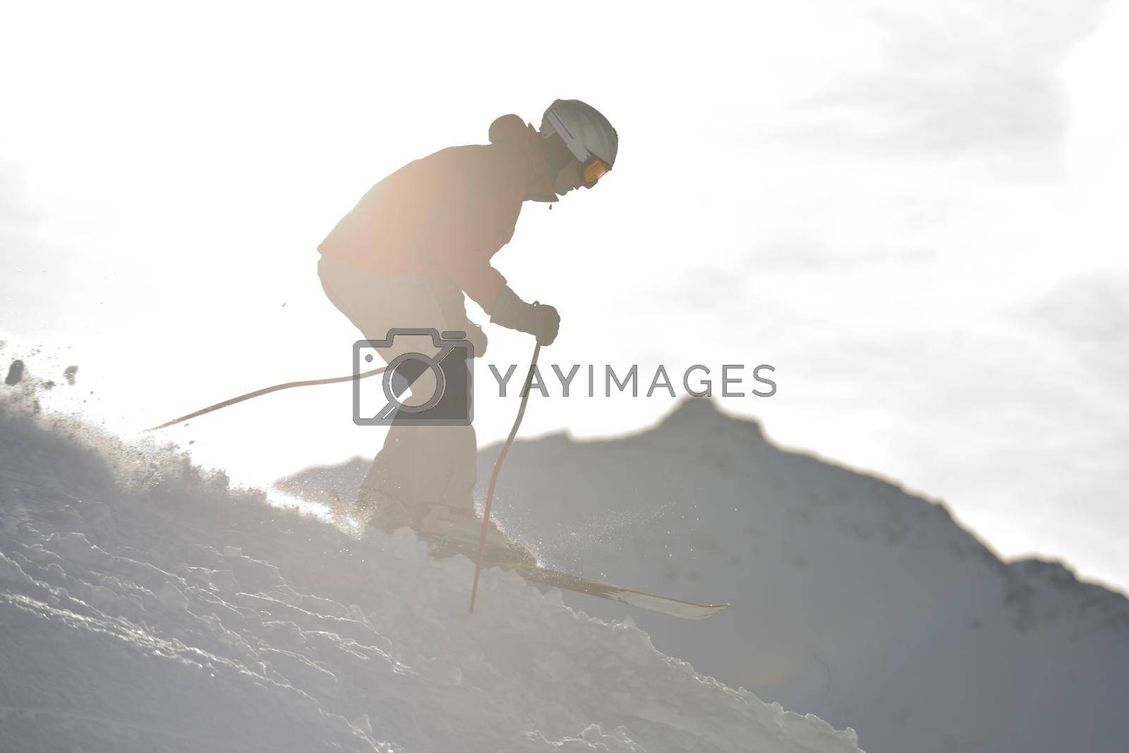 Royalty free image of  skiing on on now at winter season by dotshock