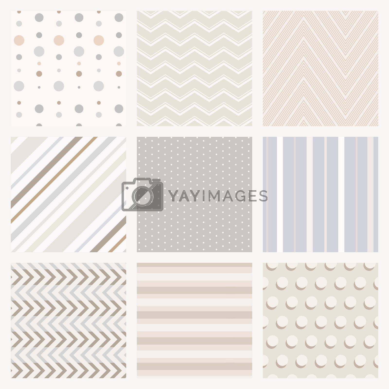 Royalty free image of Cute pattern background, pastel cream simple design vector set by vectorart