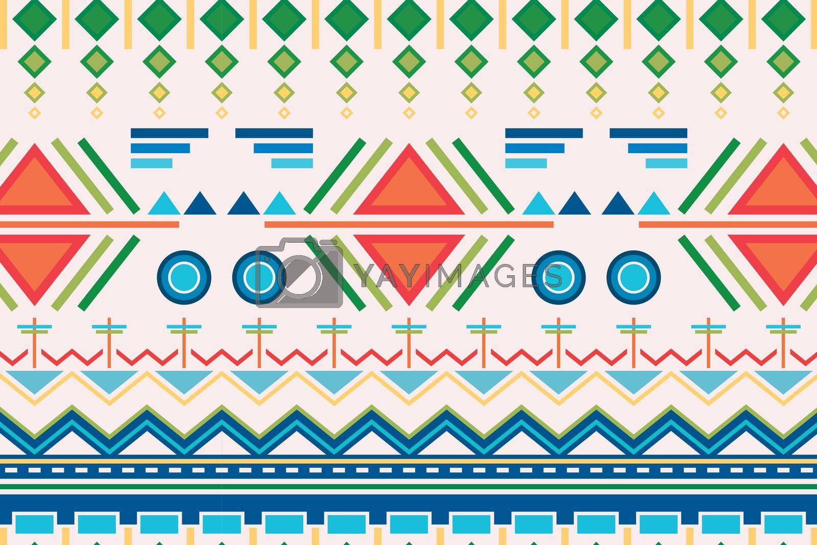 Tribal pattern background vector, colorful seamless design