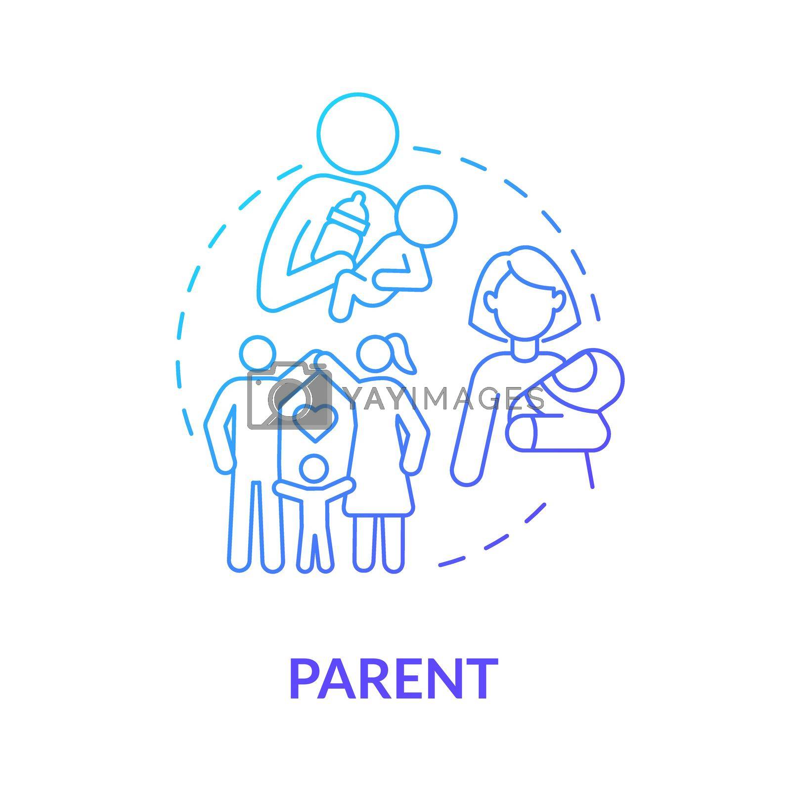 Royalty free image of Parent position in society blue gradient concept icon by bsd