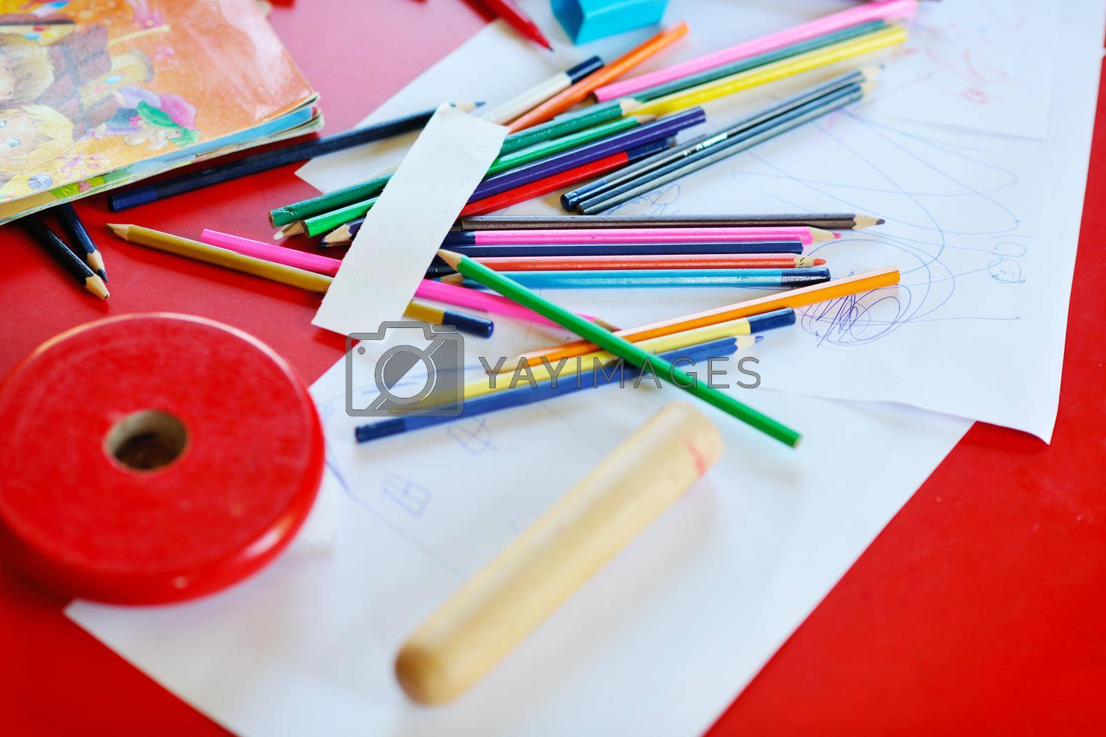 child school education colorful pencil drawing background