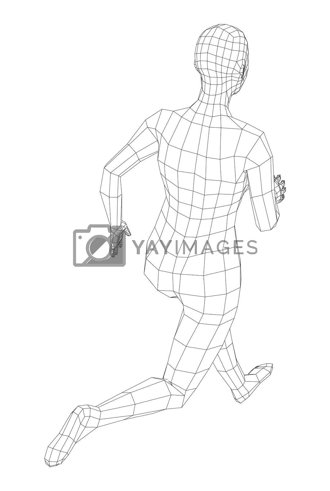 Royalty free image of Wireframe running woman by cherezoff