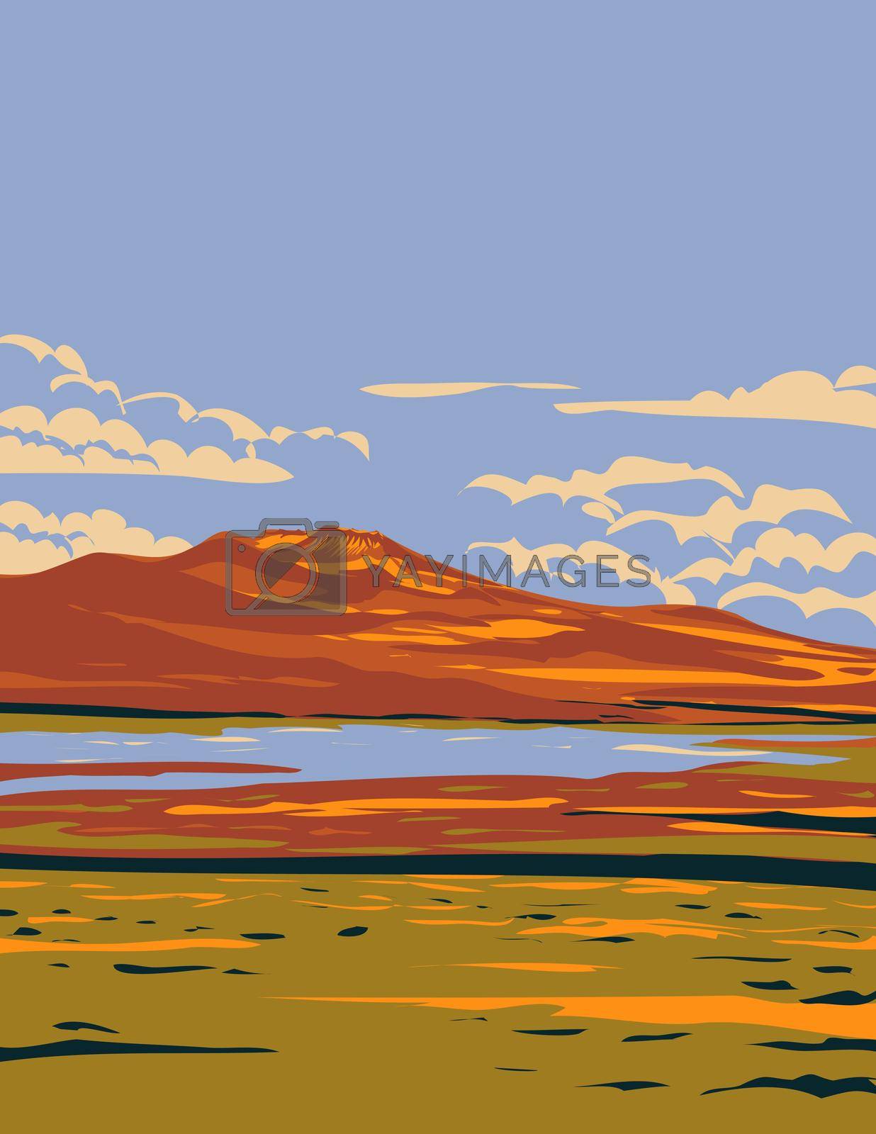 Royalty free image of Rye Patch State Recreation Area on the Humboldt River in Nevada USA WPA Poster Art by patrimonio