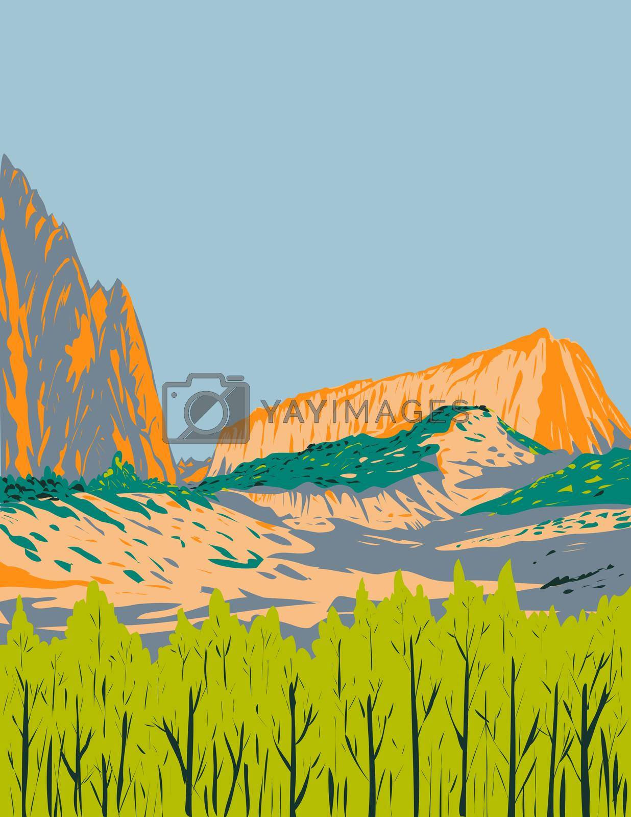 Royalty free image of Echo Canyon State Park Located East of Pioche Nevada USA WPA Poster Art by patrimonio