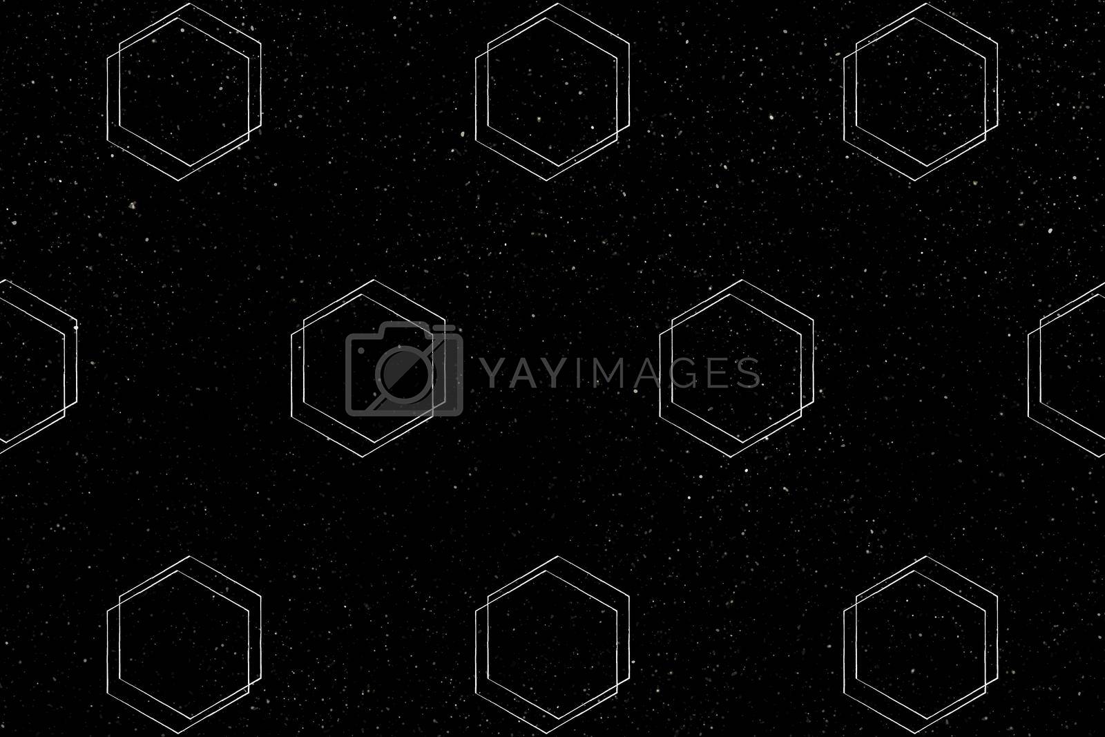 Seamless 3D hexagonal pattern on a black background vector 